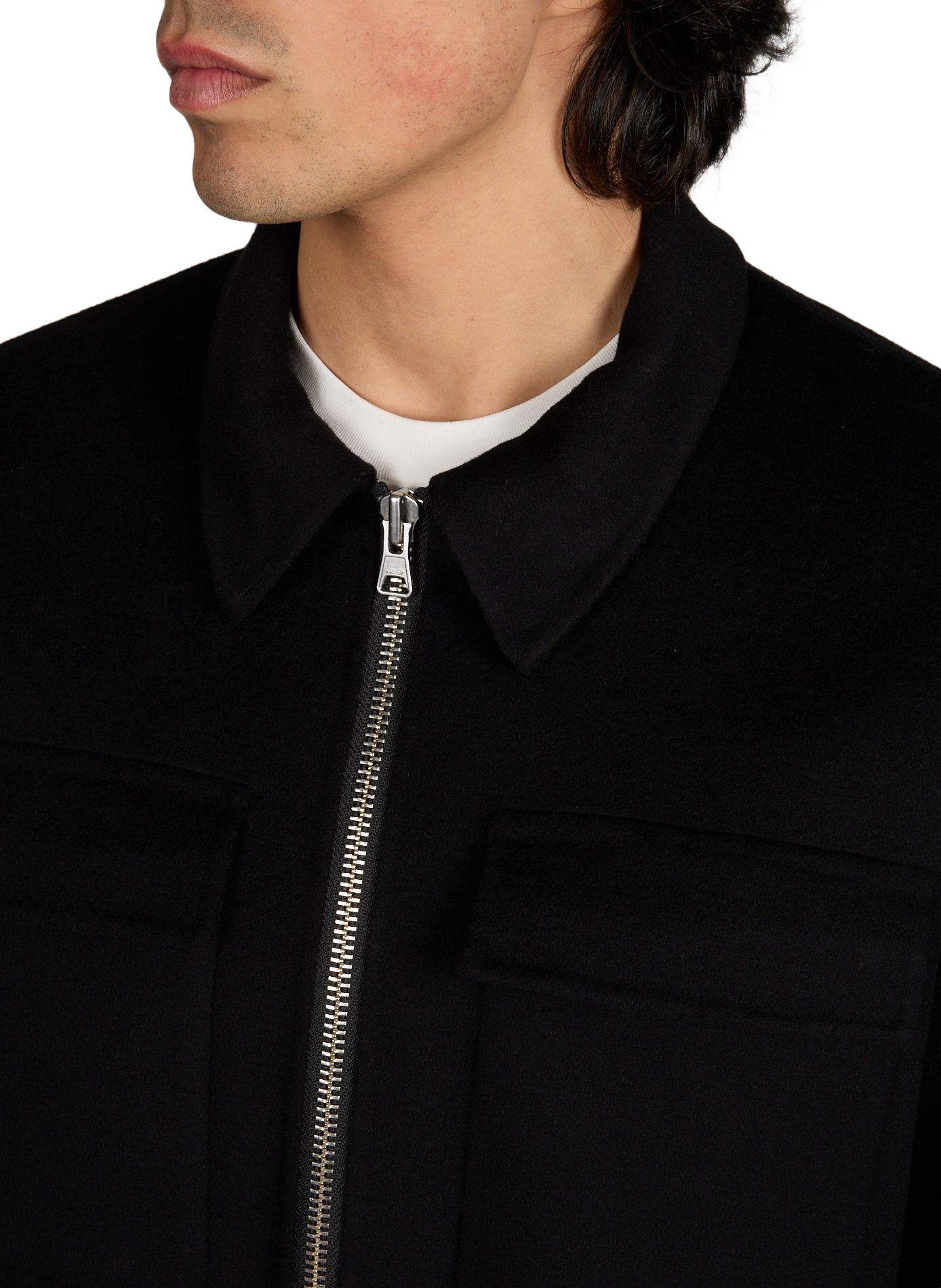 Blouson col classique en laine mélangée NN.07 Noir
