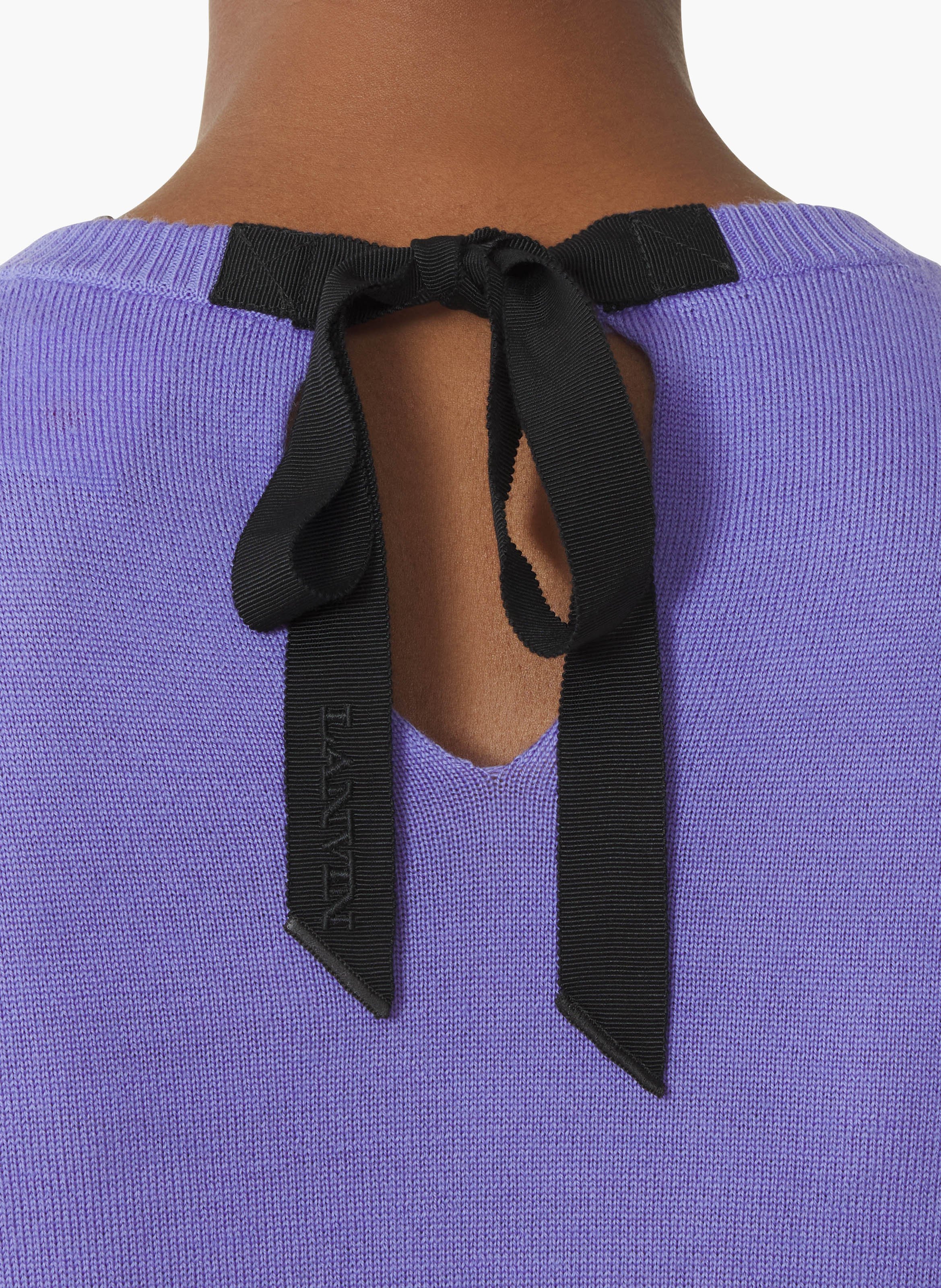 Pull détail gros grain en mérinos LANVIN Violet