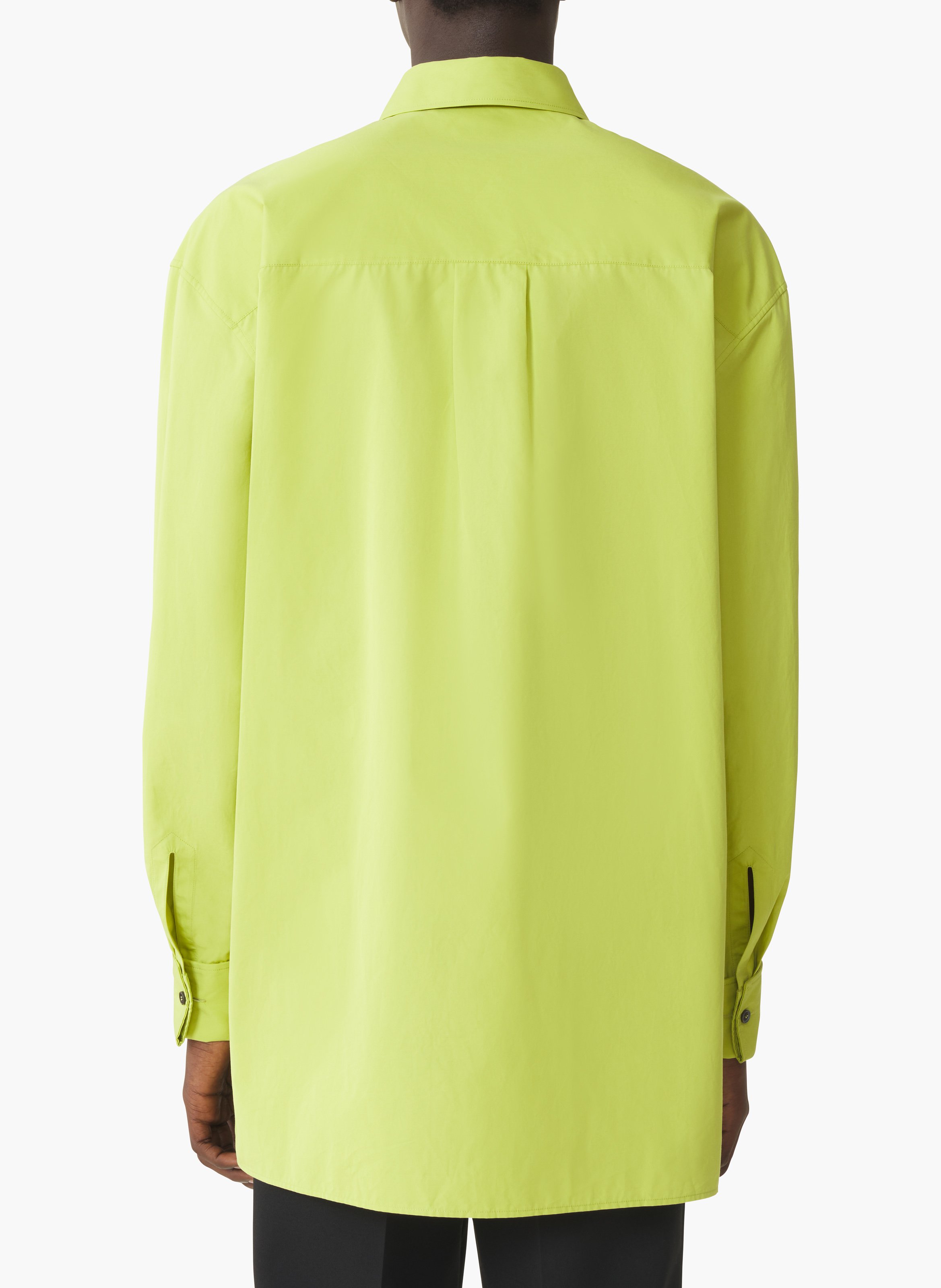 Chemise à plastron en popeline de coton Vert