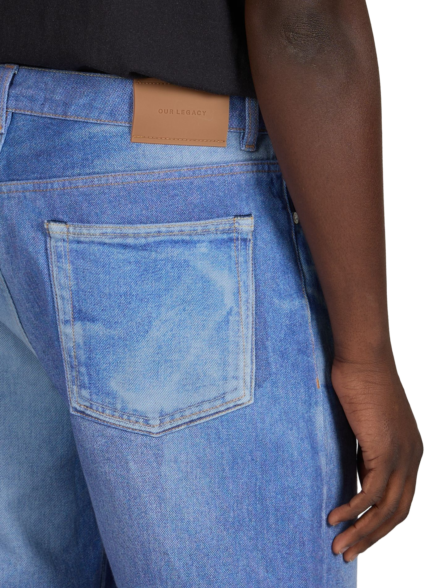Wide-leg washed cotton jeans OUR LEGACY Blue