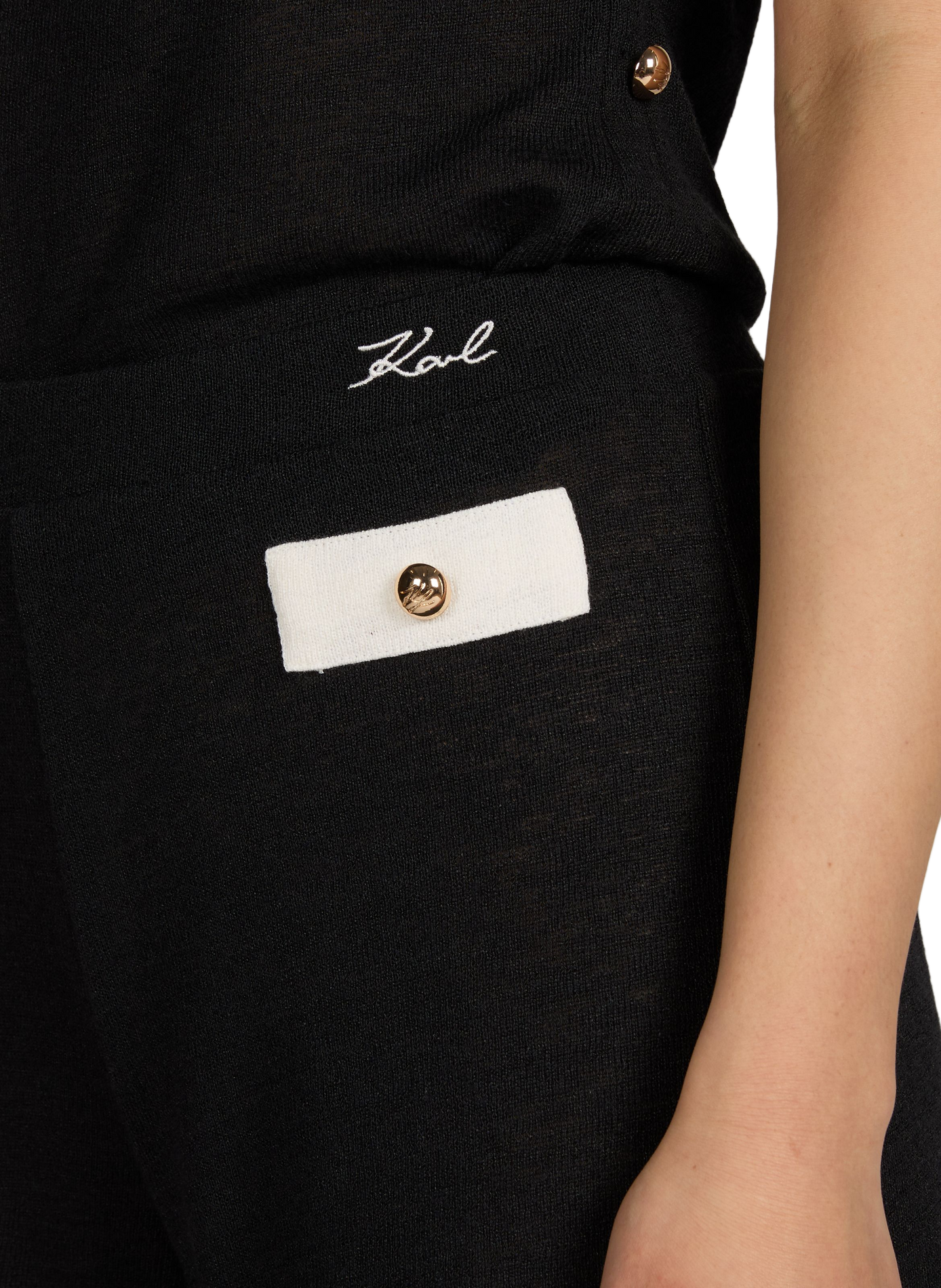 Short élastique côtelé KARL LAGERFELD Noir