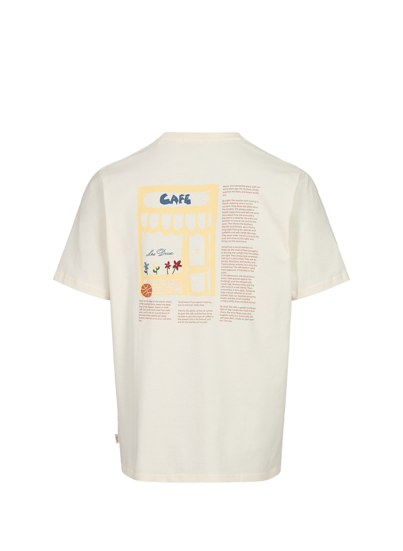 Straight t-shirt with embroidered print in cotton LES DEUX White