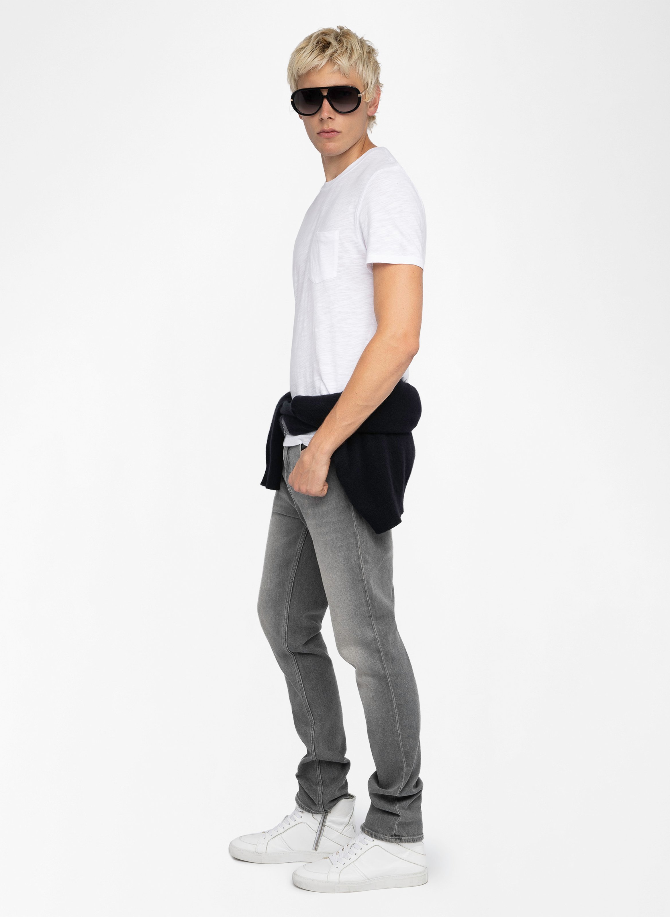Tee-shirt droit col rond sérigraphié en coton stockholm ZADIG&VOLTAIRE Blanc