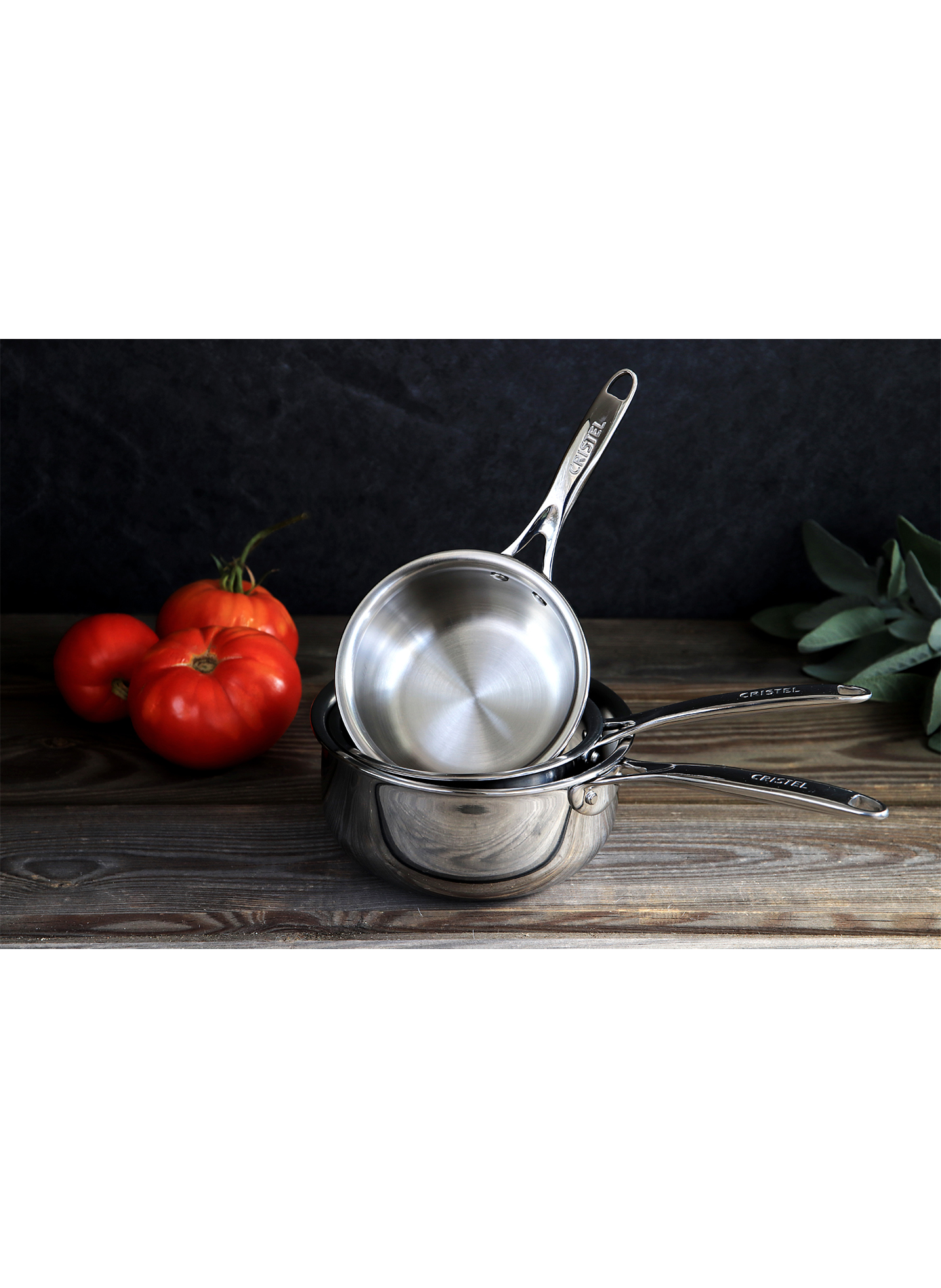 Mini casserole Castel'Pro en inox | Gris CRISTEL Maison