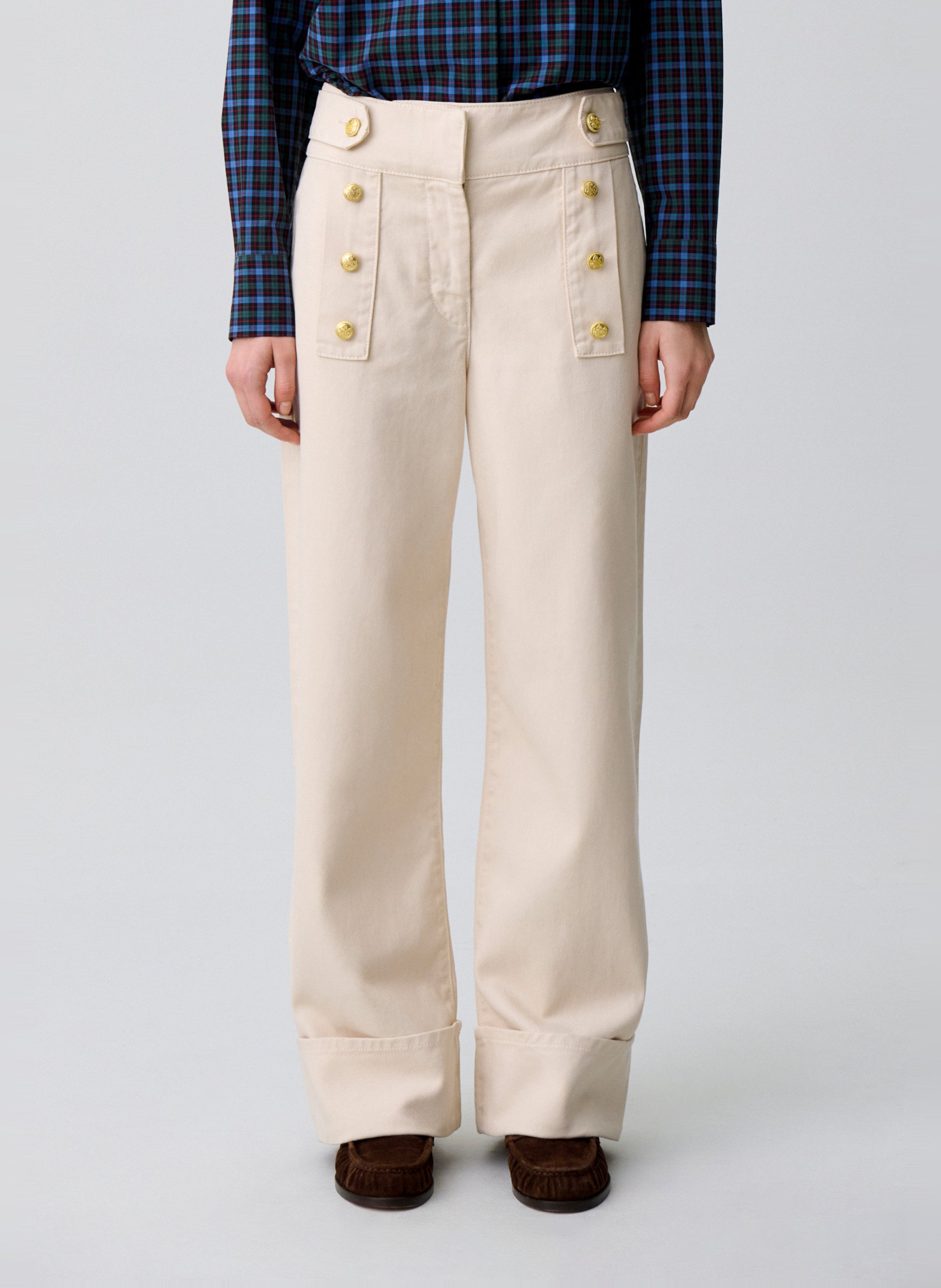 Jean large taille haute CLAUDIE PIERLOT Beige