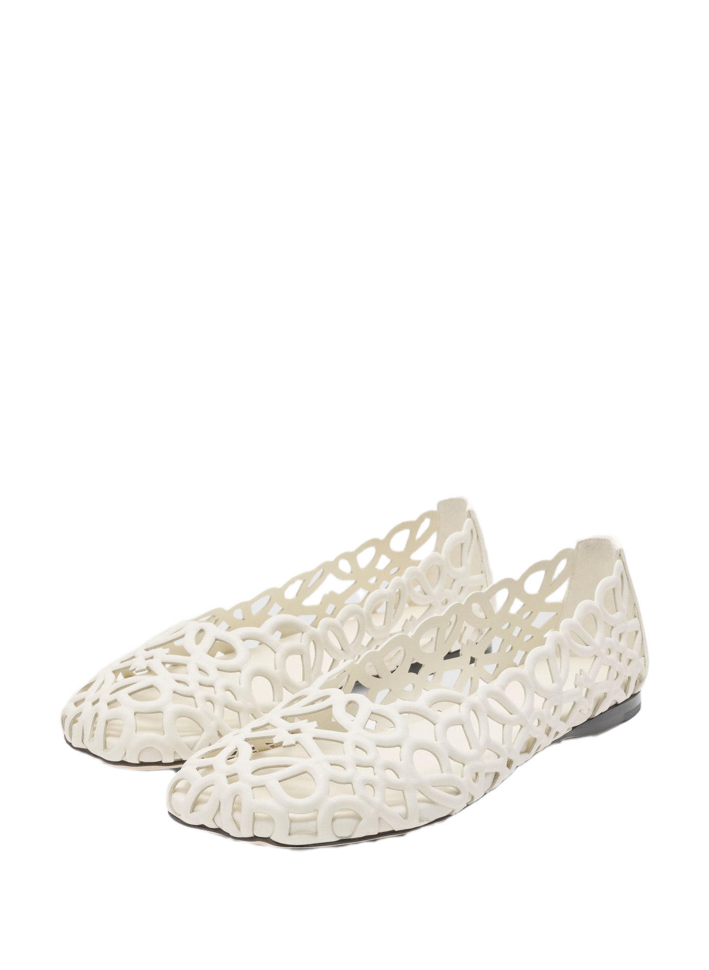 Ballerines Petal Anagram en cuir d'agneau LOEWE Blanc