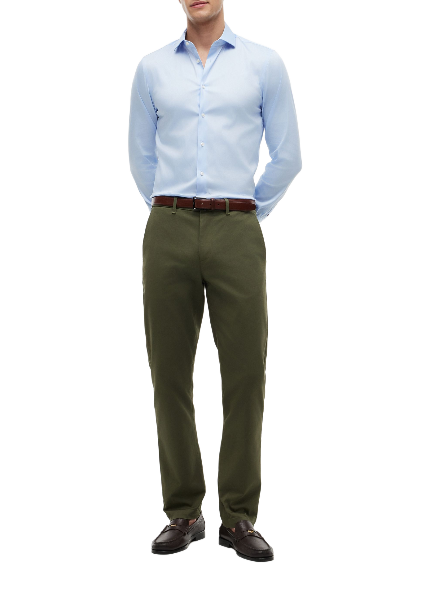Pantalon droit Denton en coton mélangé TOMMY HILFIGER Kaki