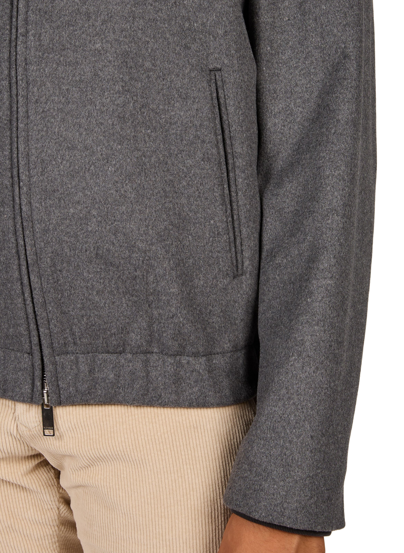 Bomber Primo en laine vierge et cachemire mélangés SLOWEAR Gris
