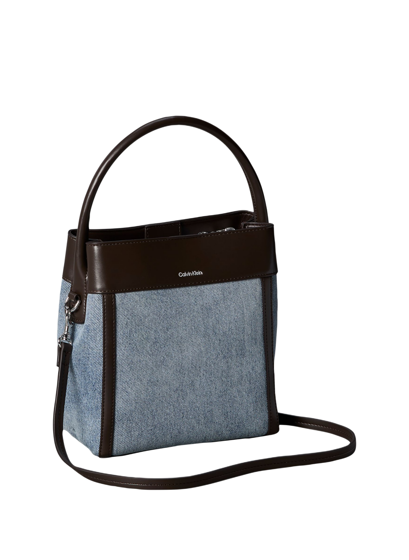 Cotton denim logo bucket bag CALVIN KLEIN Blue