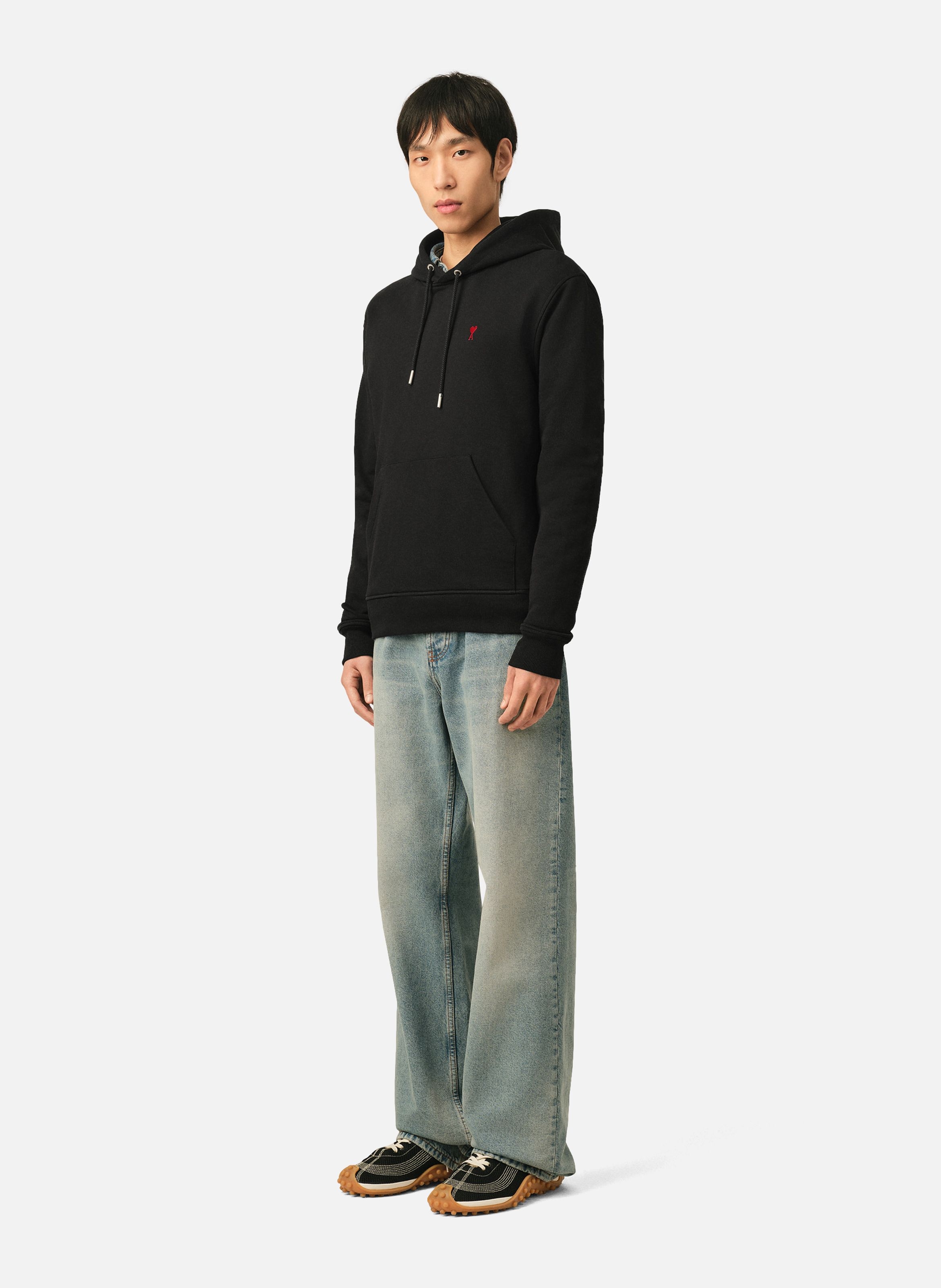 Hoodie ami de coeur rouge unisexe AMI PARIS Noir