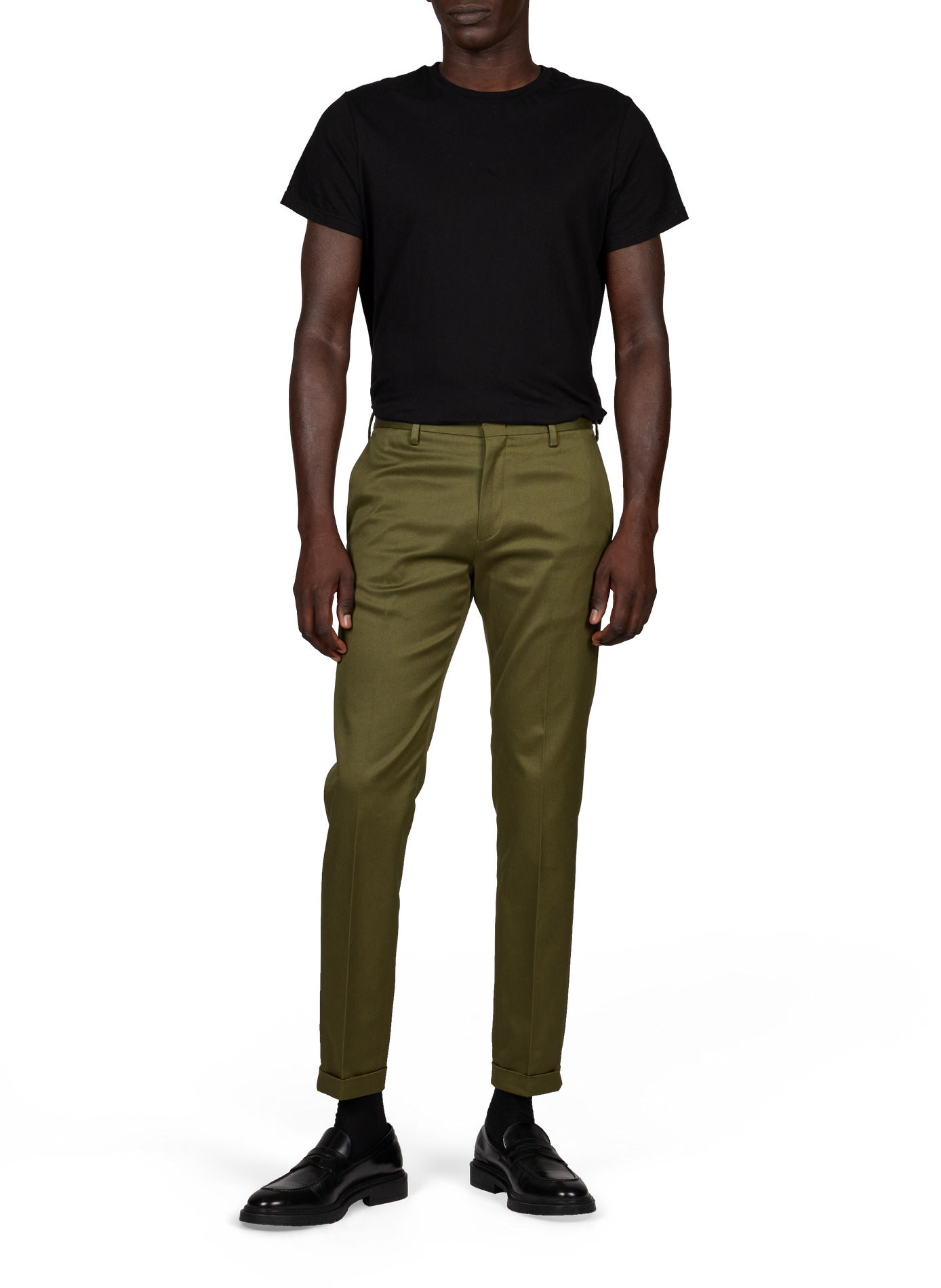 Pantalon chino slim à taille basse en coton mélangé PAUL SMITH Vert