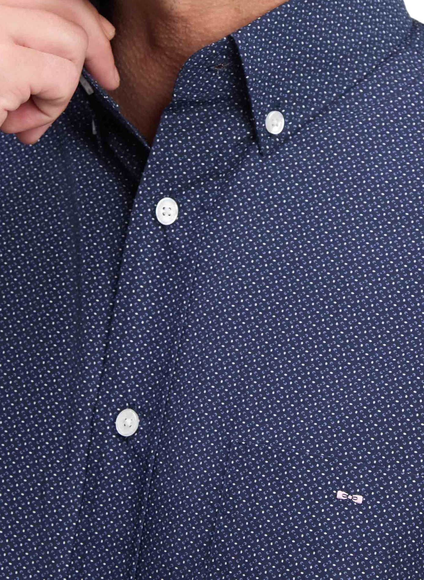 Chemise droite en coton EDEN PARK Blue