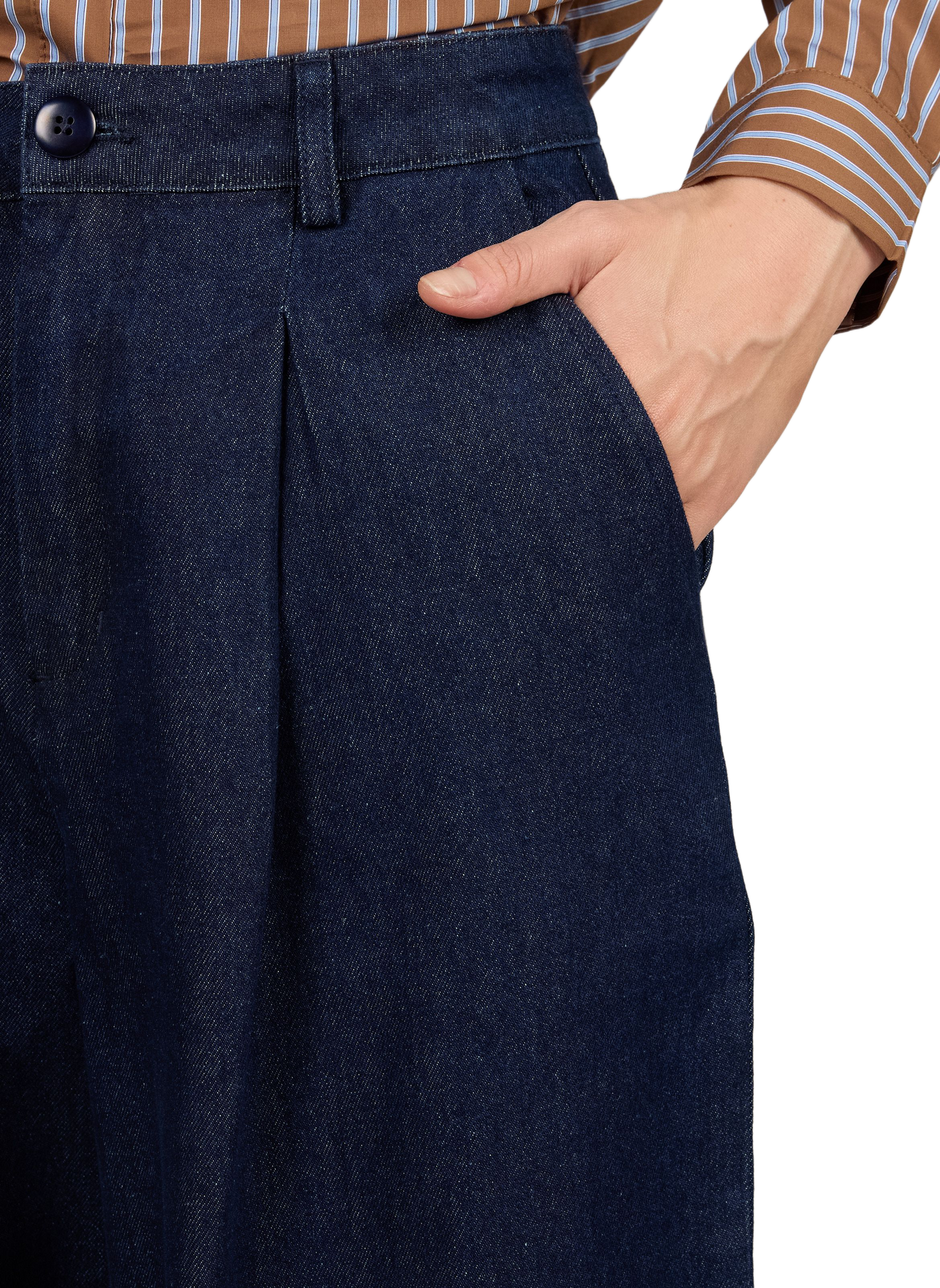 Voltaire Wide-Leg-Hose aus Baumwolldenim GARANCE Blau