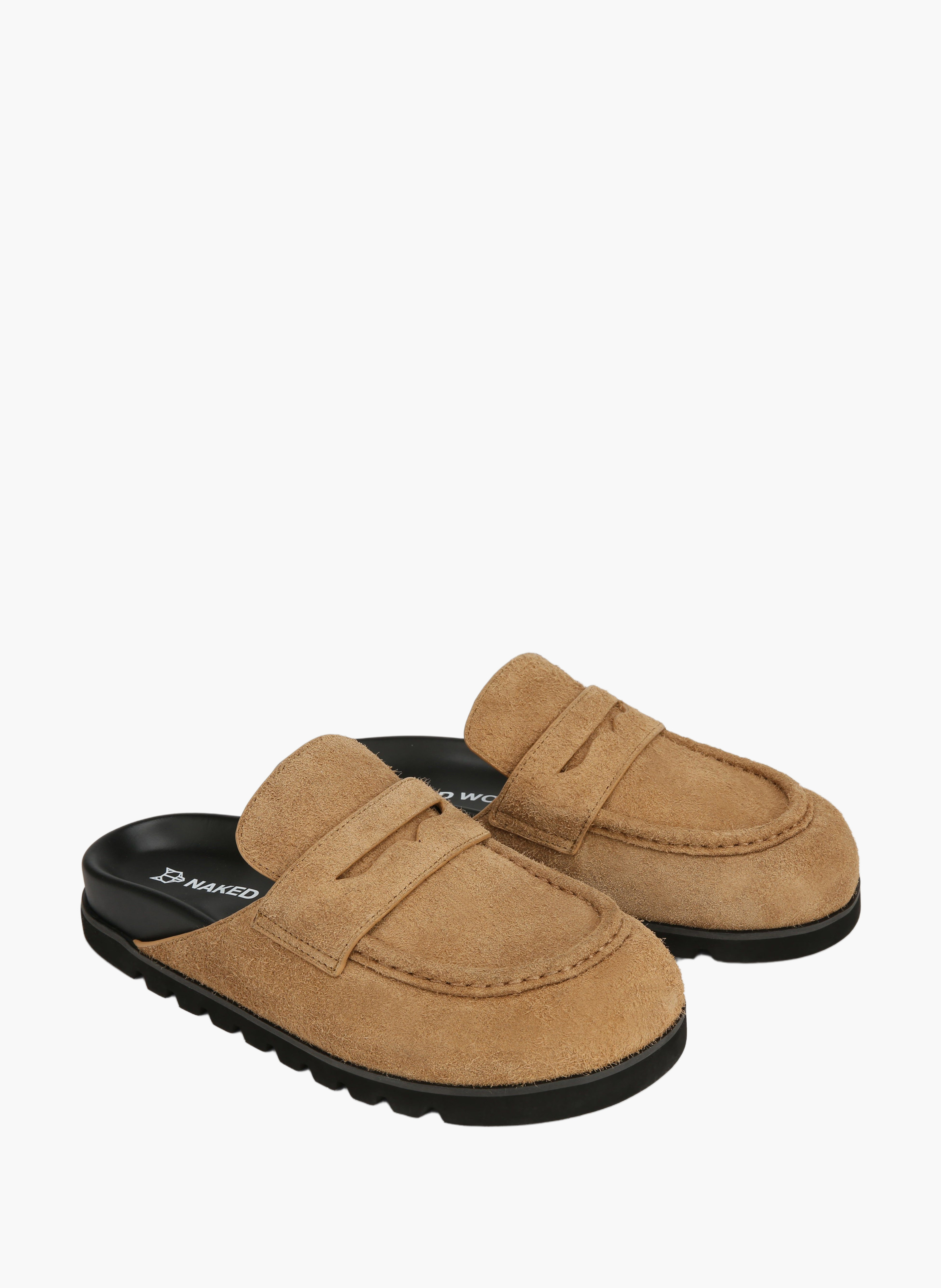 Mules cord en daim NAKED WOLFE Beige