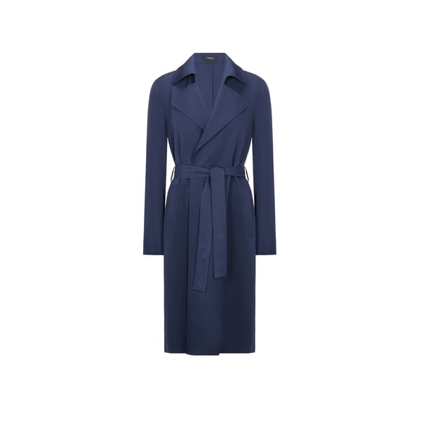 Theory Oaklane Silk Trench Coat | ModeSens