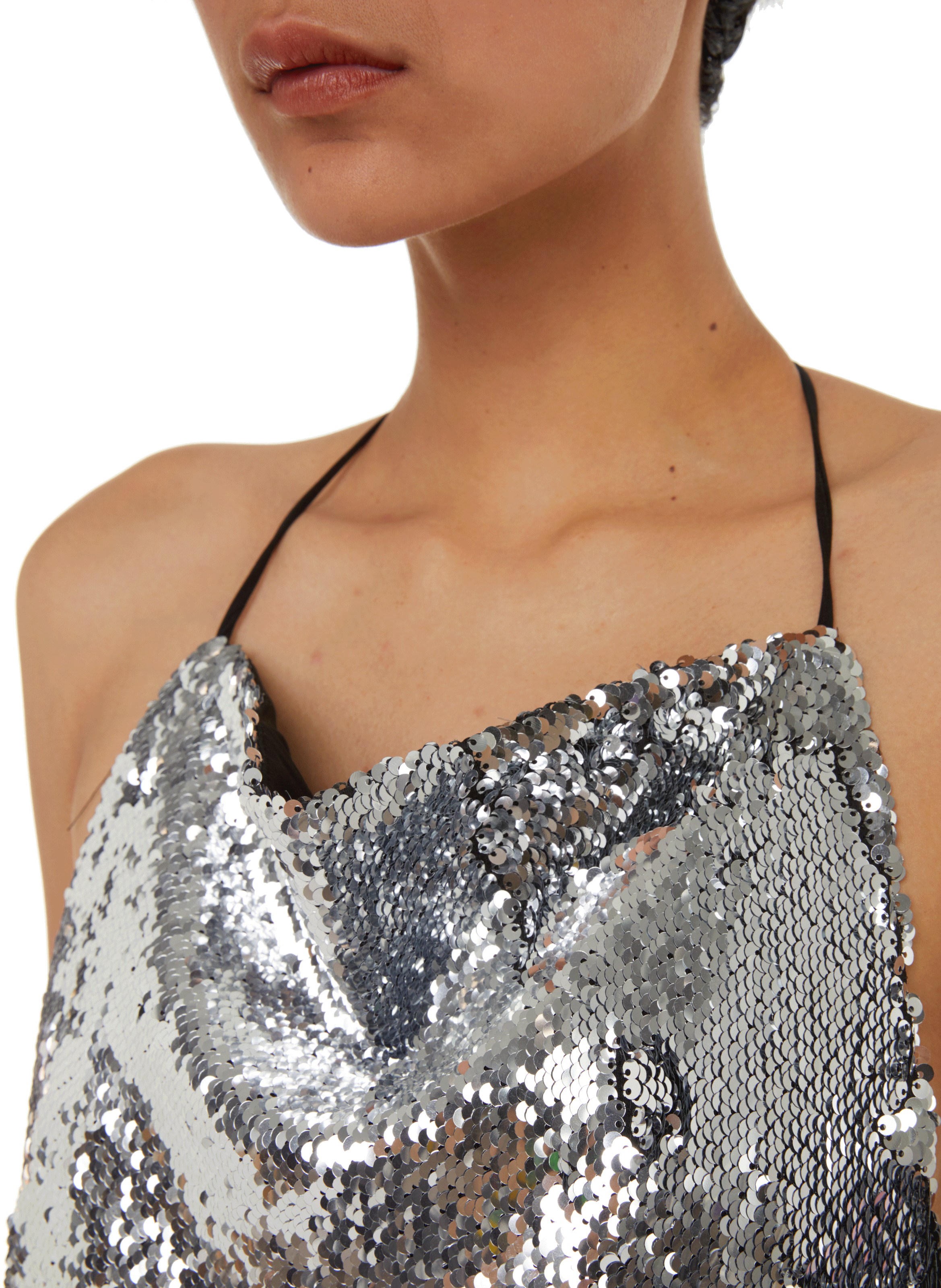 Asymmetrical sequin top MARQUES ALMEIDA Silver