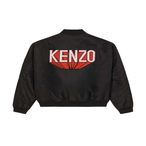 Kenzo Bomber Jacket With Logo Patch In Black