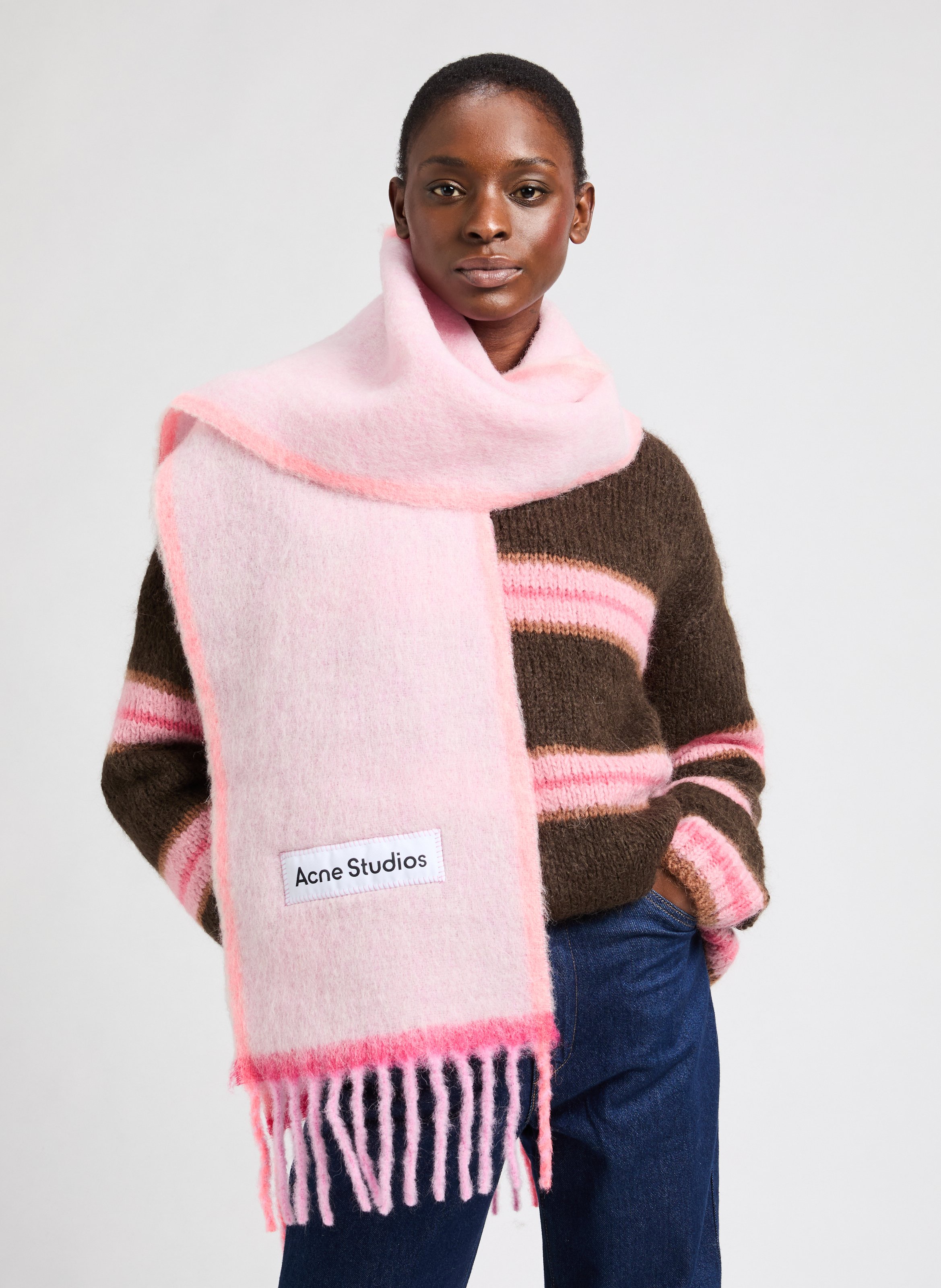 Echarpe en laine mélangée ACNE STUDIOS Rose
