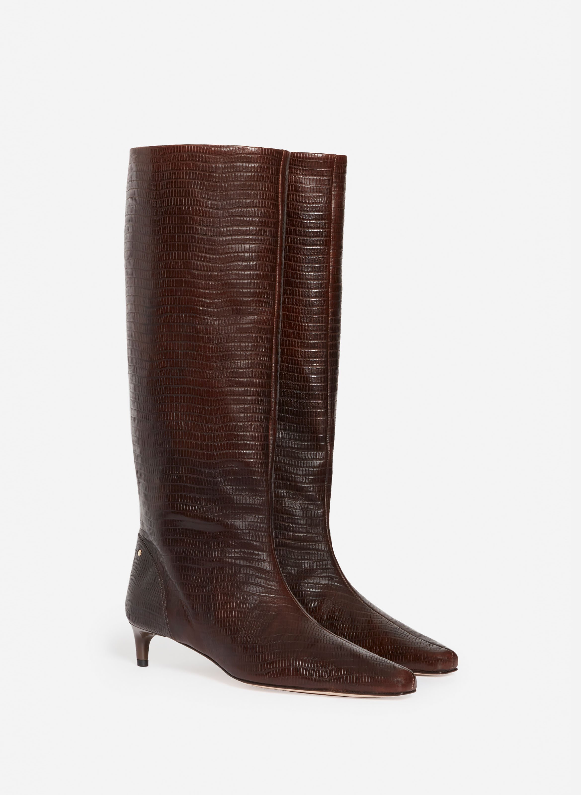 Bottes hautes cuir marron daily VANESSA BRUNO Marron