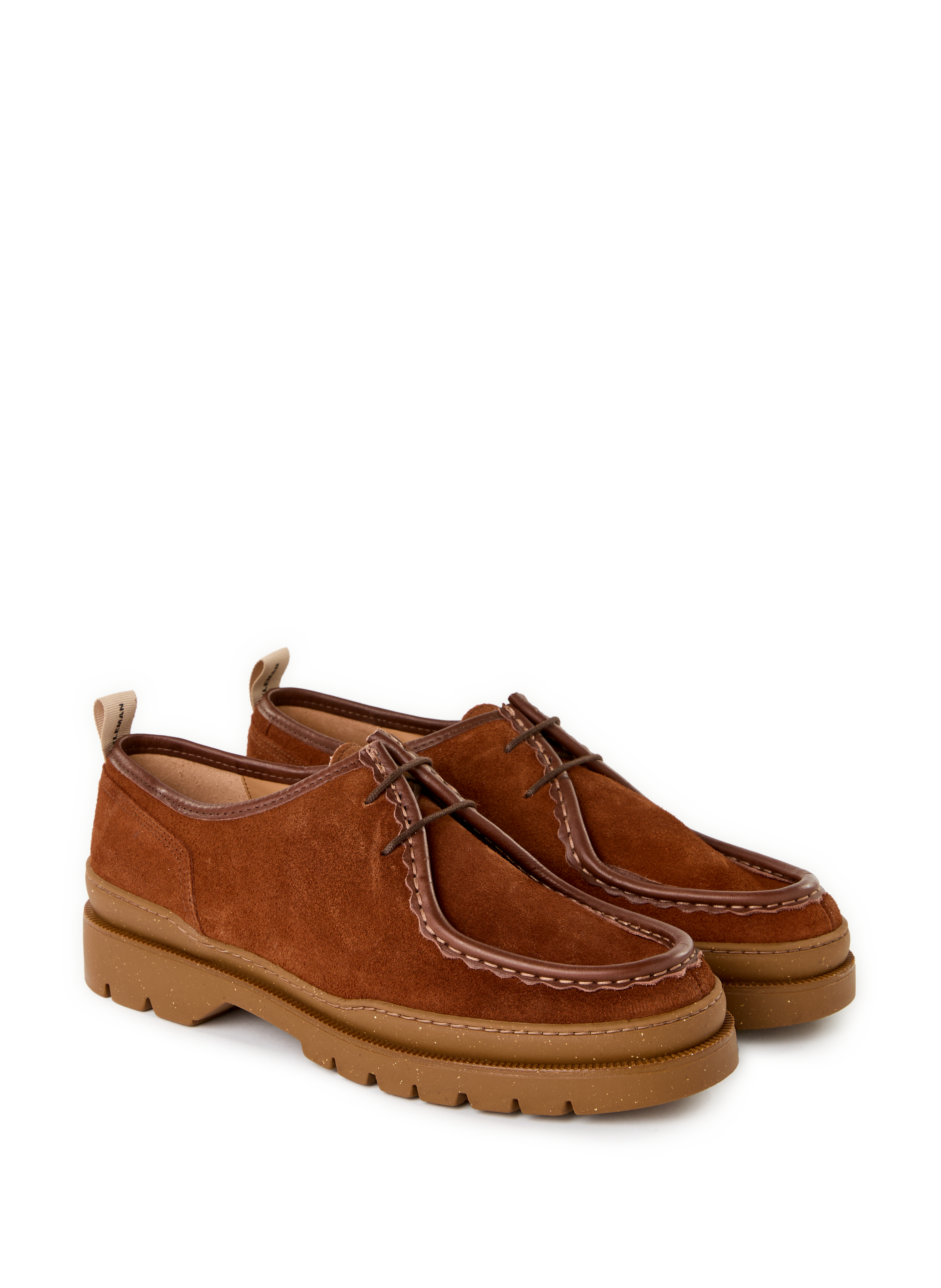 Calfskin leather lace-up loafers KLEMAN Brown