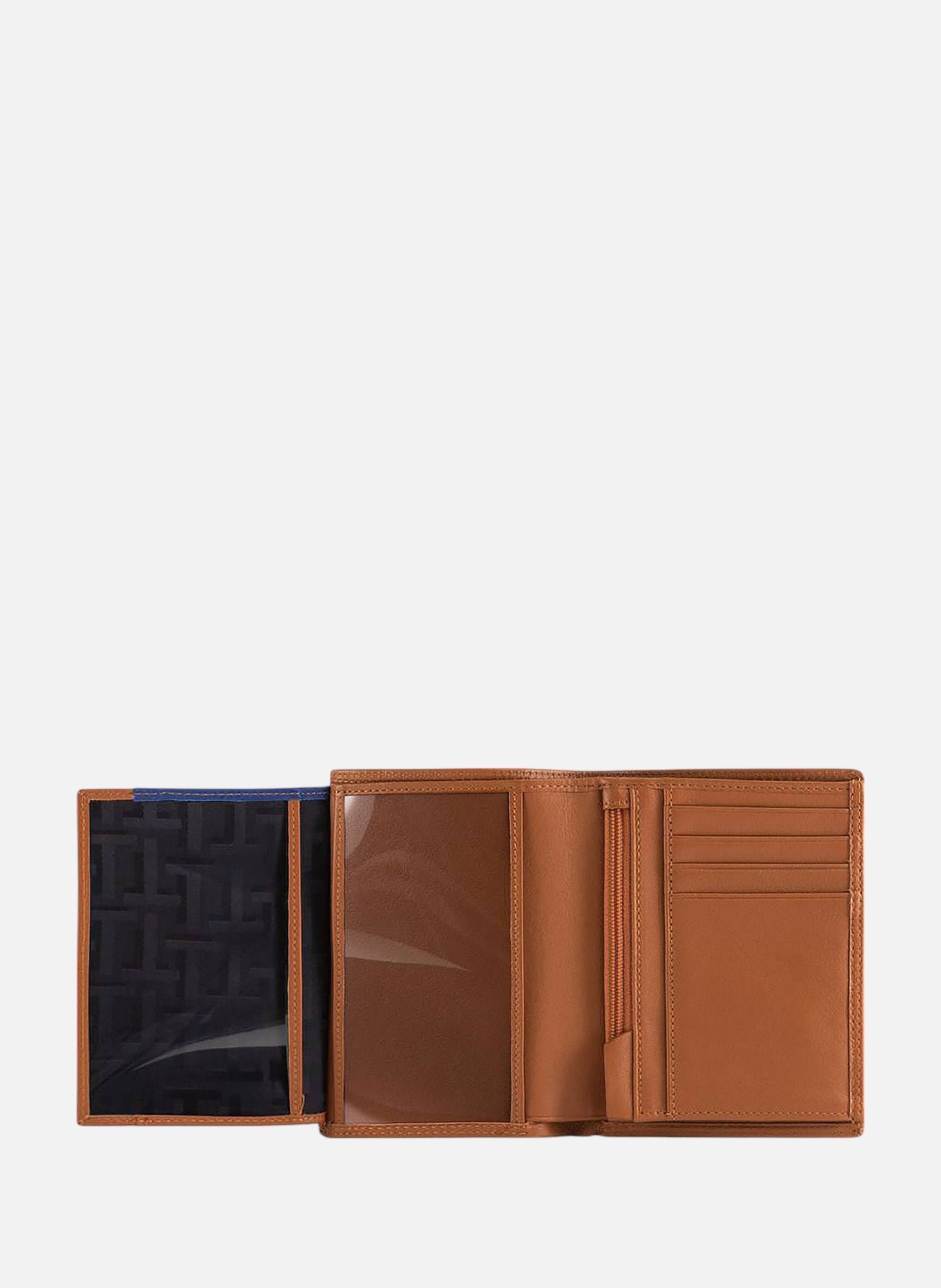 Portefeuille vertical moyen modèle zippé 2 volets martin en cuir lisse LE TANNEUR Marron