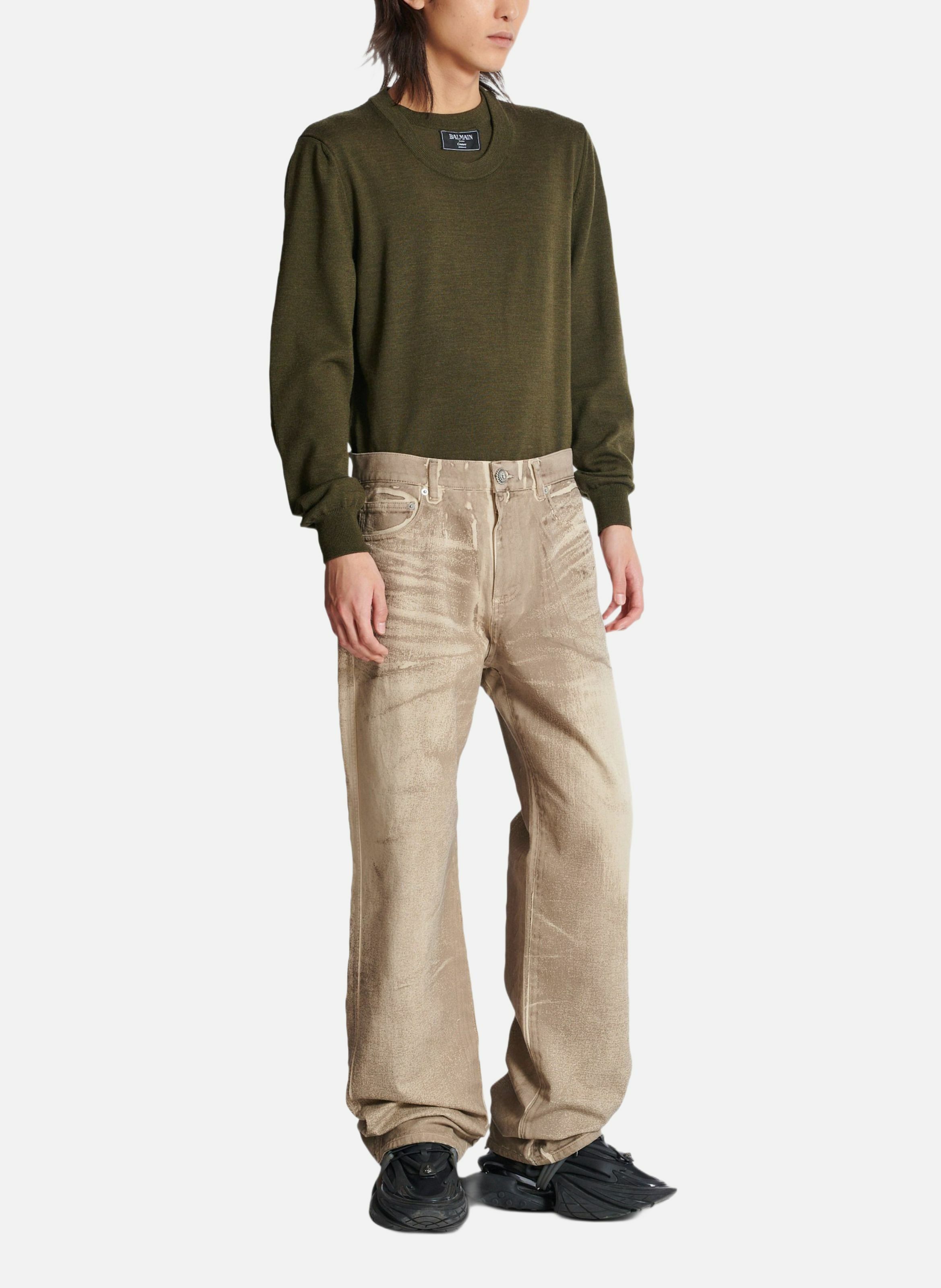 Jean loose en denim beige wash BALMAIN Beige