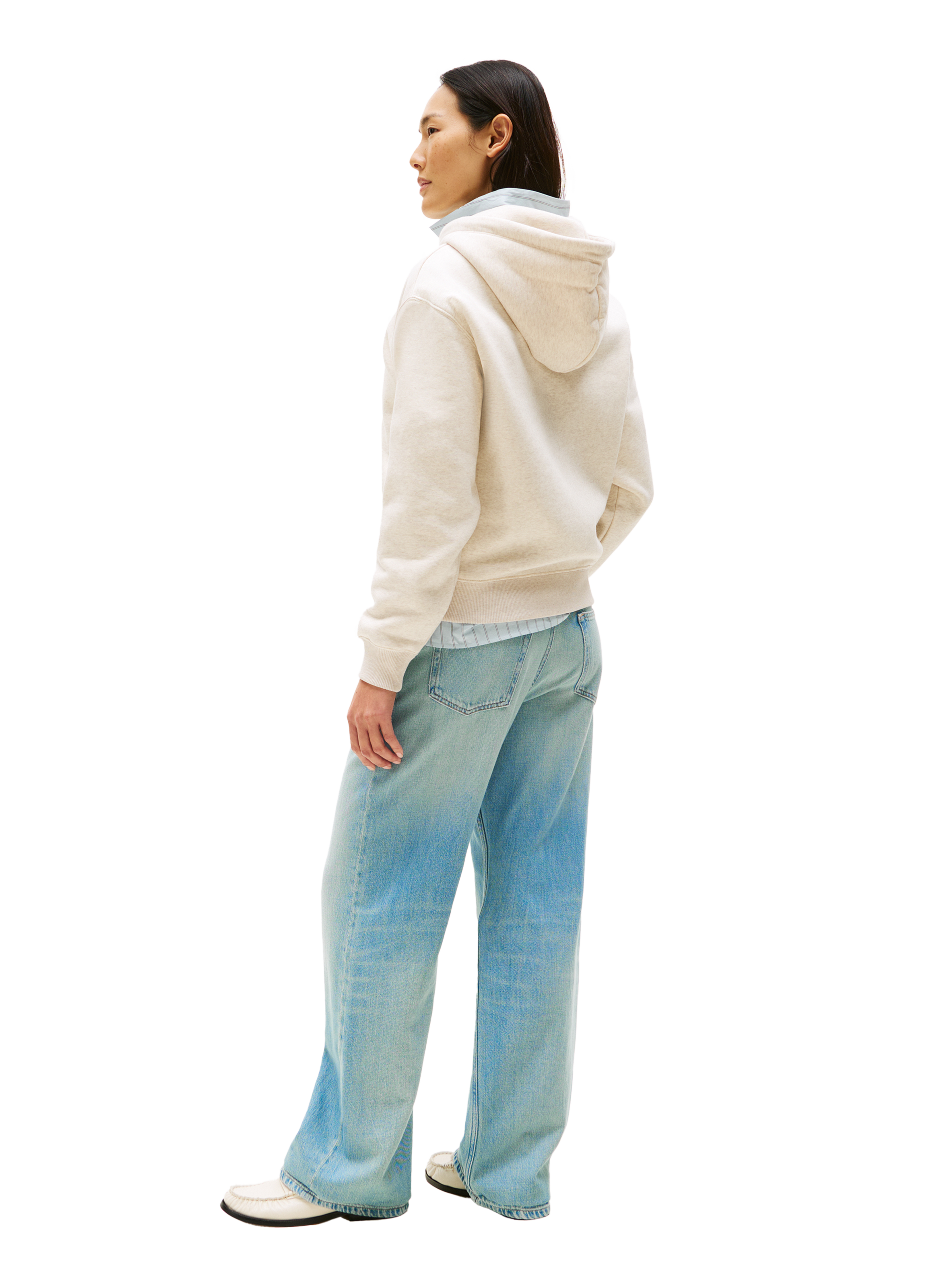 Cotton fleece-blend hoodie TOMMY HILFIGER Beige