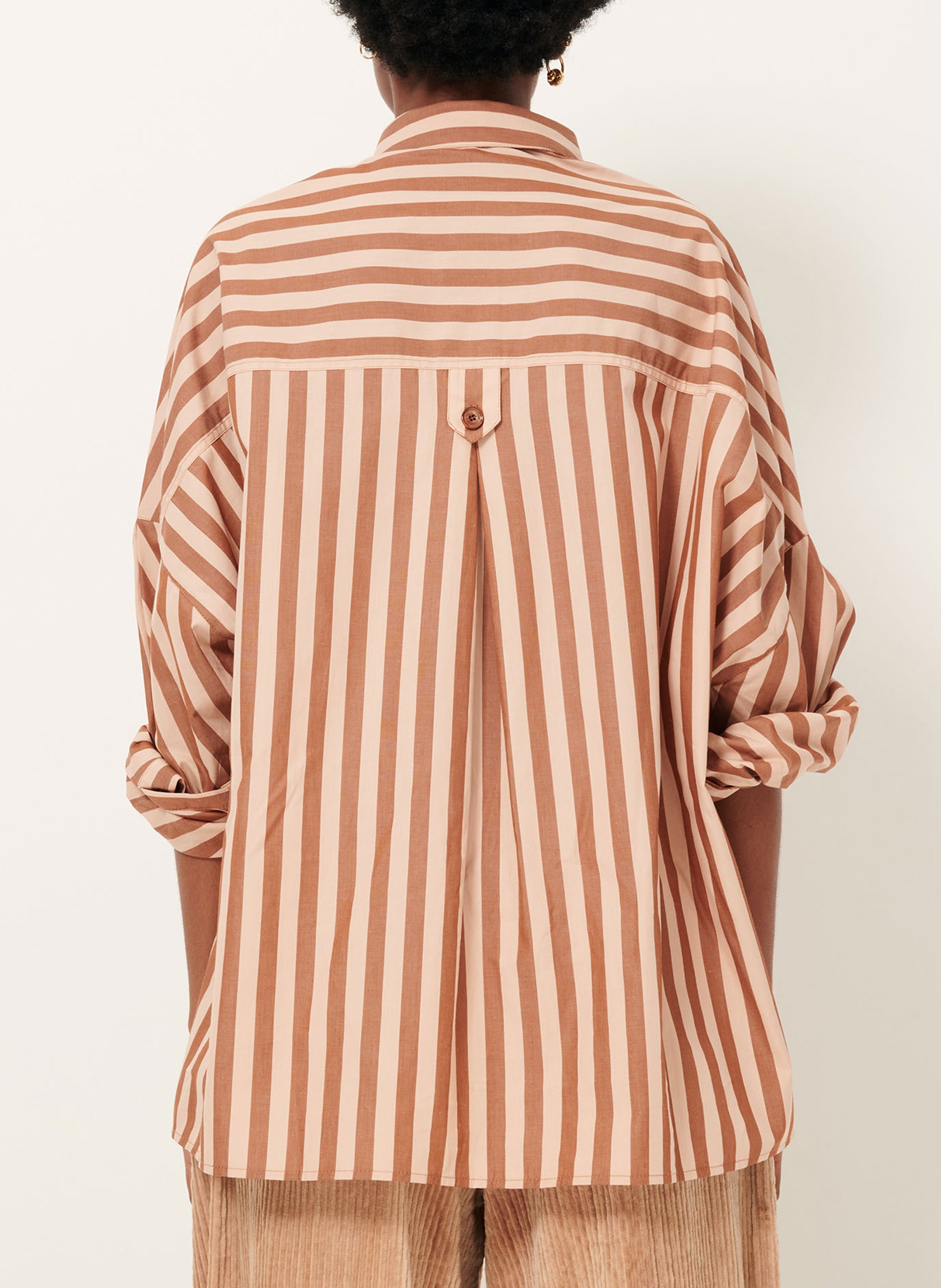 Chemise col classique en coton fontania SESSUN Marron