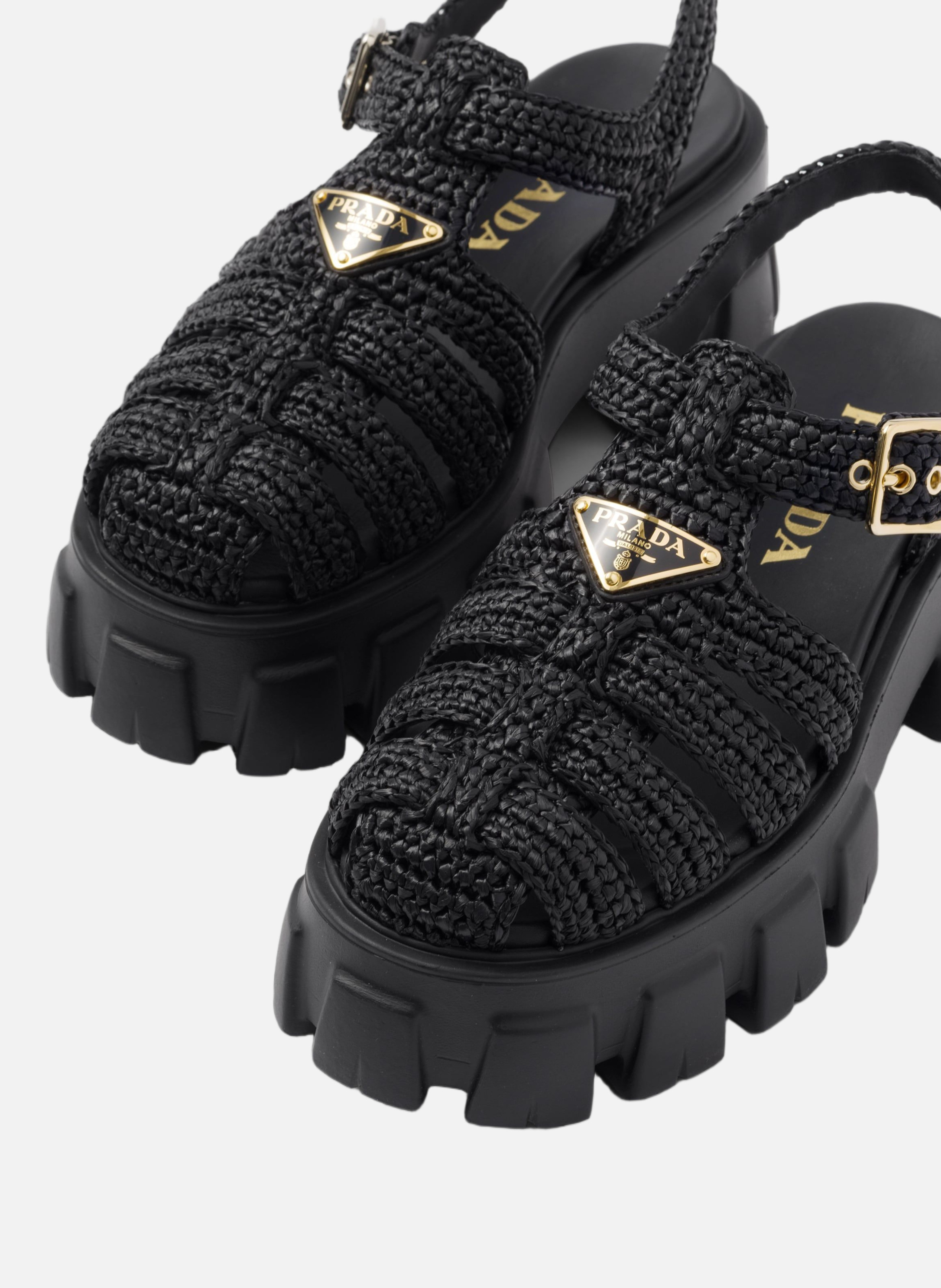 Sandales monolith en crochet Noir