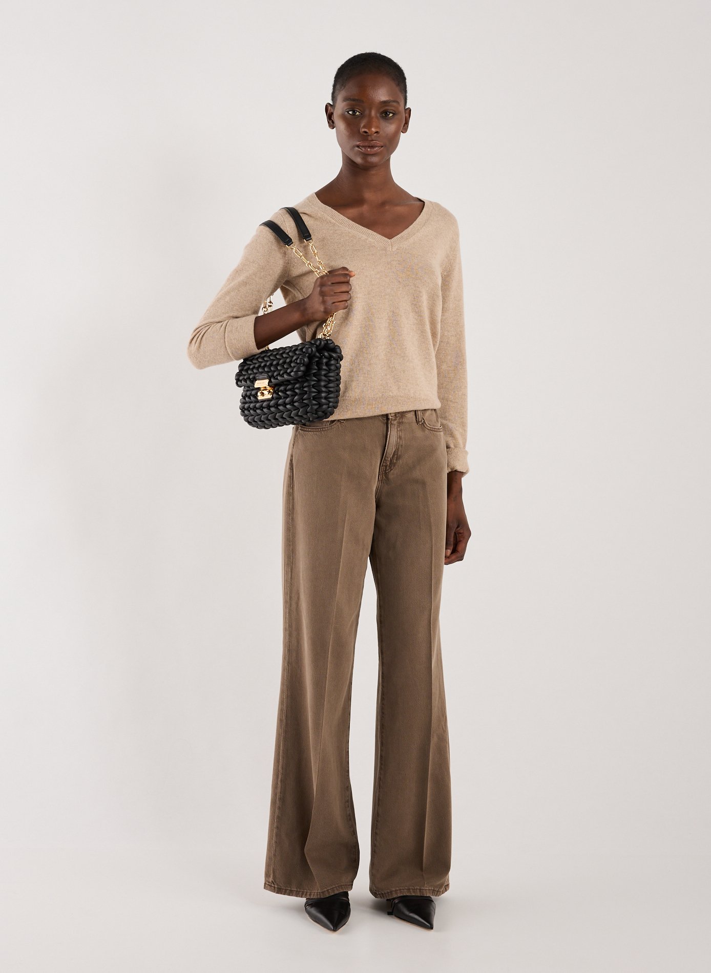 Sac à main texturé en cuir  Noir