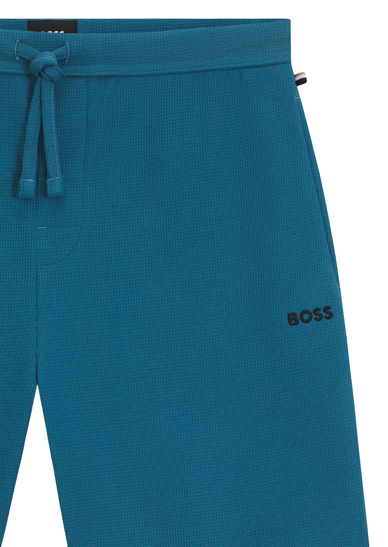 Short droit gaufré à logo brodé BOSS Bleu