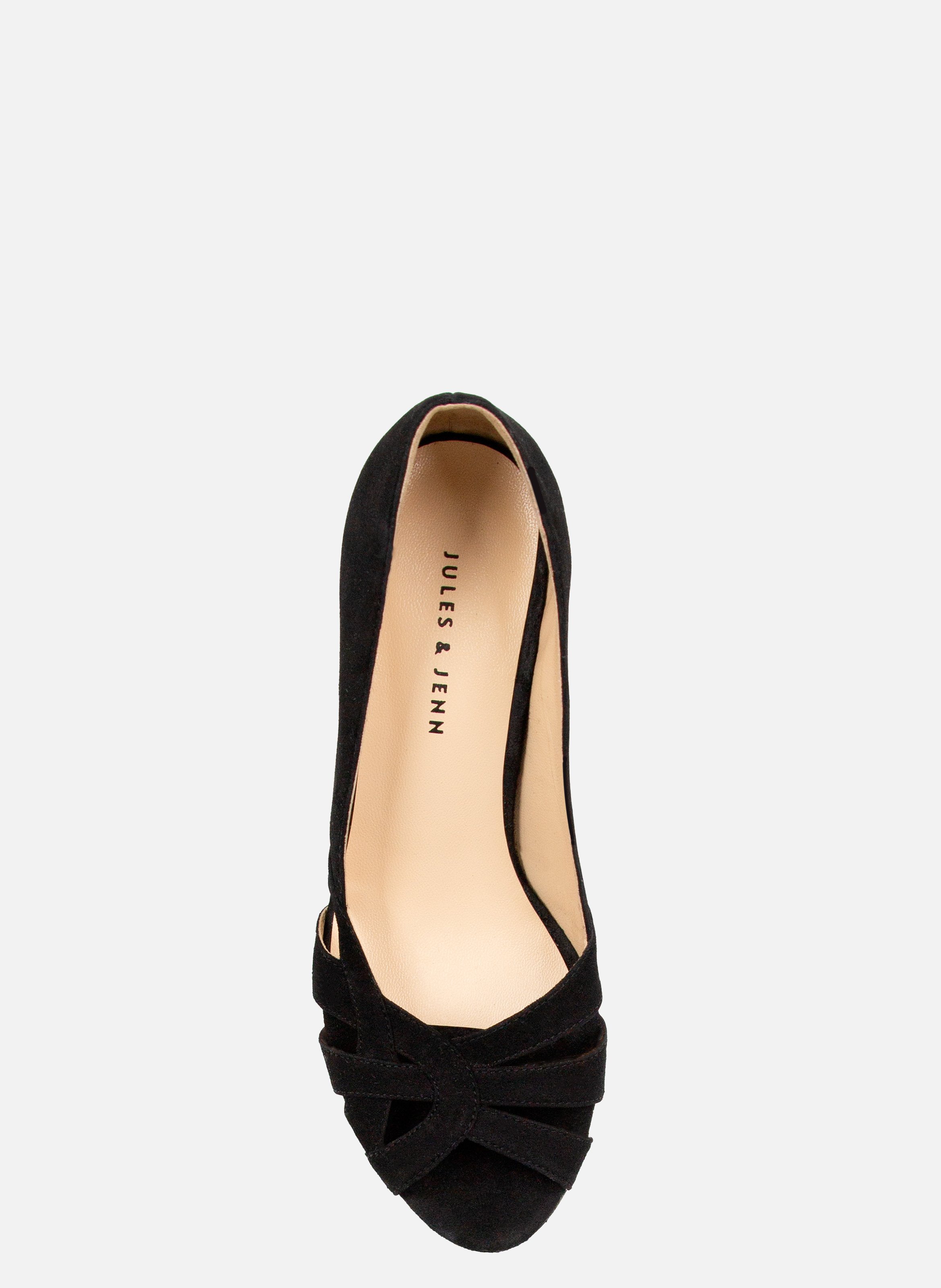 Escarpins à découpe cuir daim JULES & JENN Noir