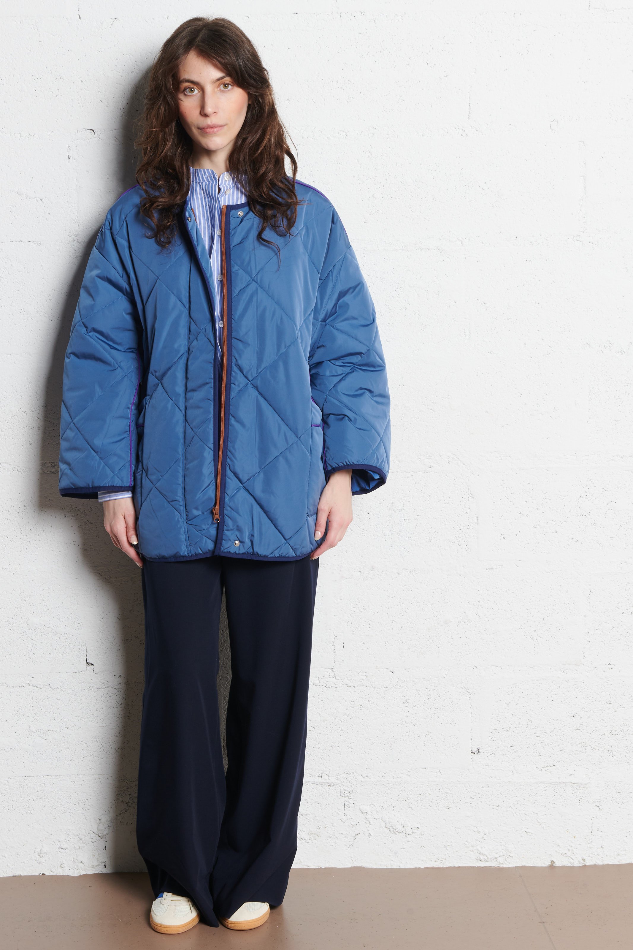 Veste oversize matelassée vowbay Bleu