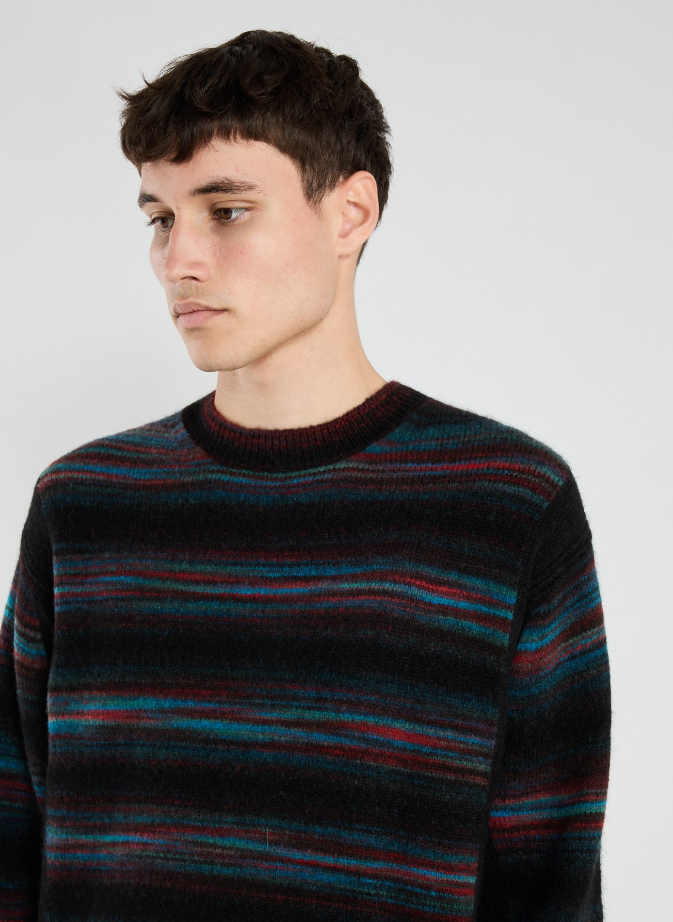Pull droit rayé en laine mélangée PAUL SMITH Noir