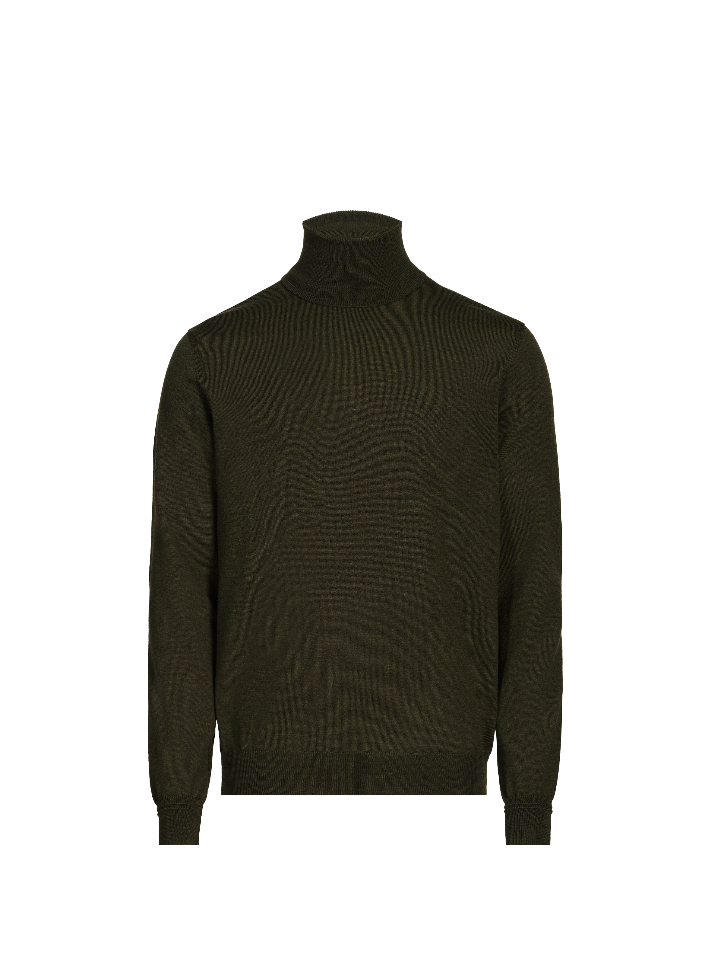 Roll-neck wool Jumper   Khaki green