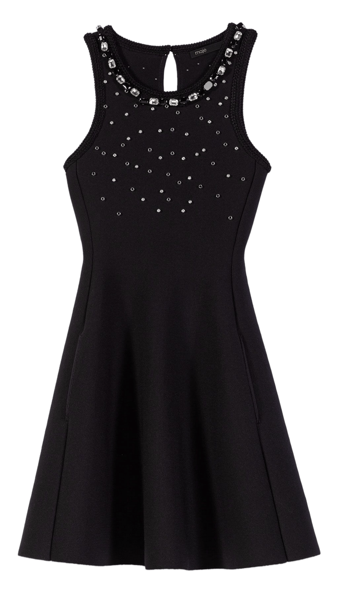 Robe courte col rond MAJE Noir