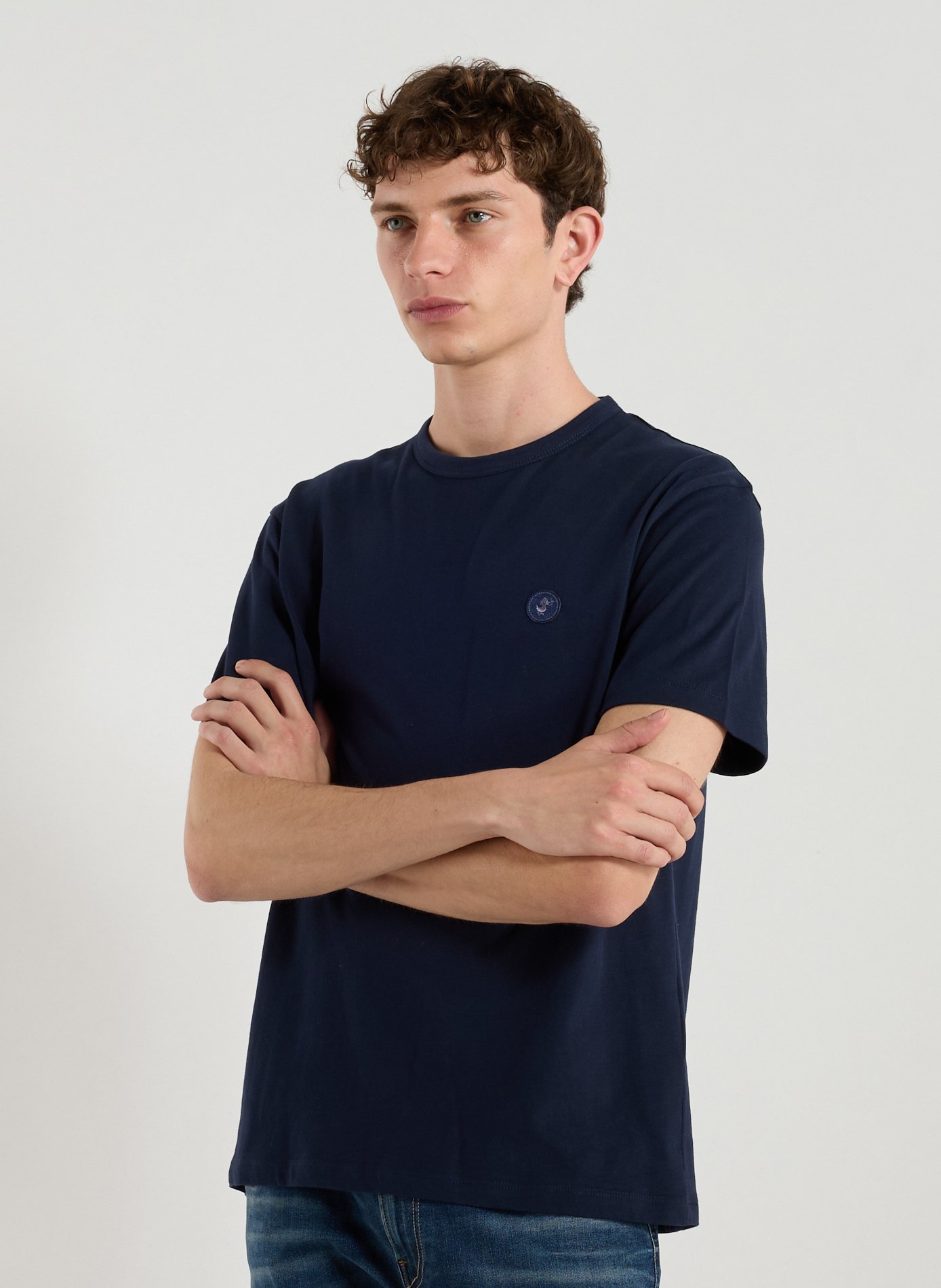 SAVE THE DUCK Classic Cotton T-Shirt Blue