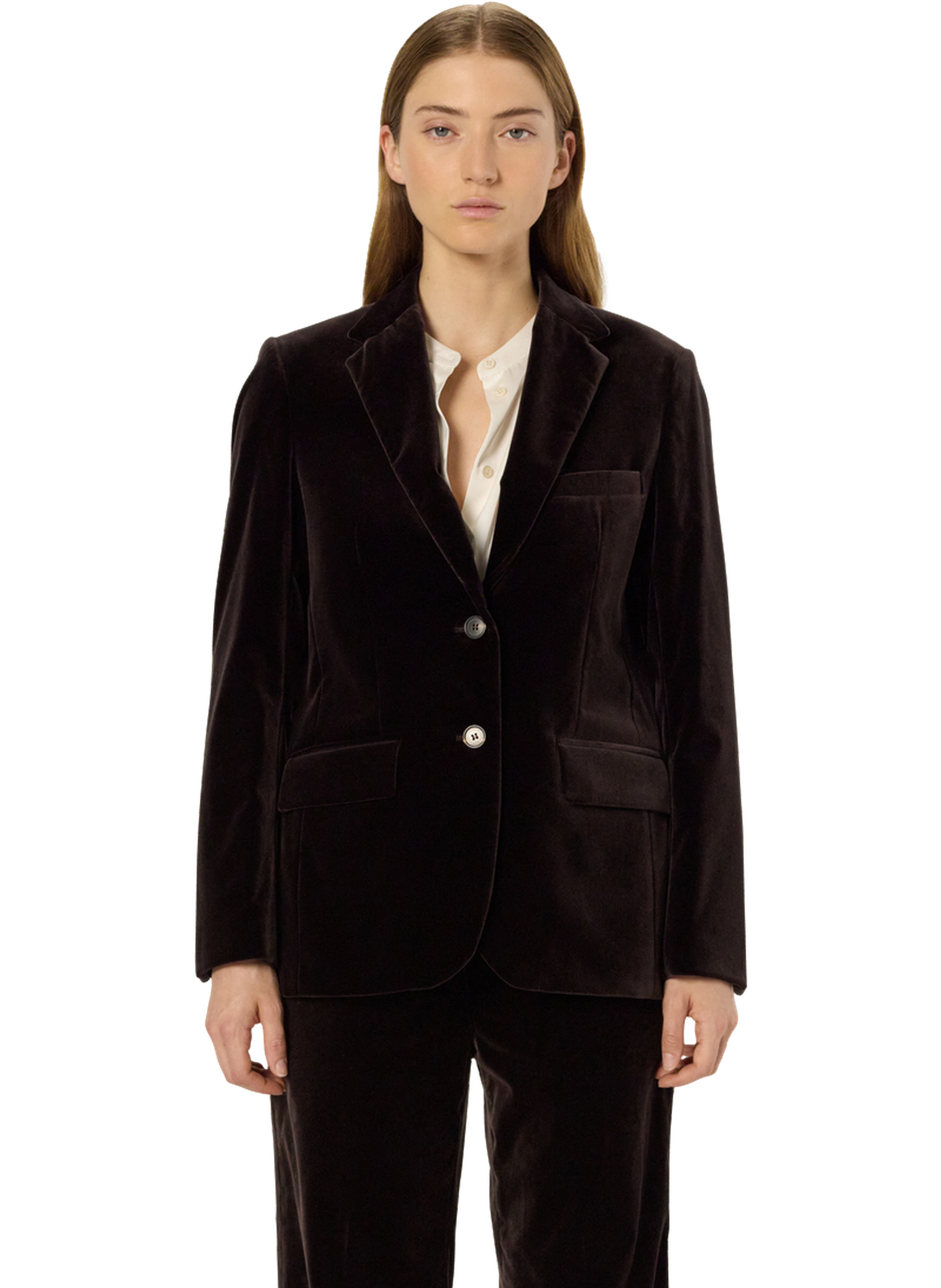 Veste de tailleur en velours ras - nirina GERARD DAREL Marron