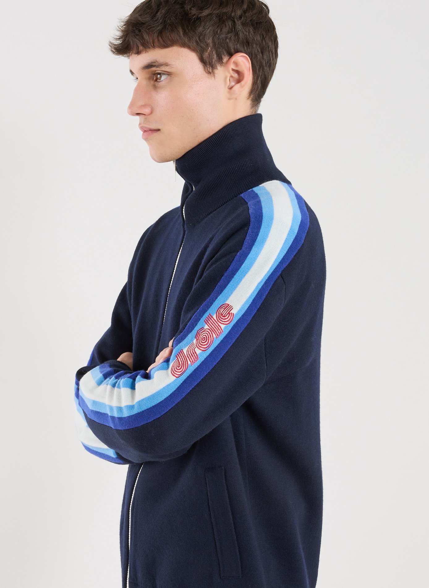 Gilet La Maille zippée DROLE DE MONSIEUR Bleu