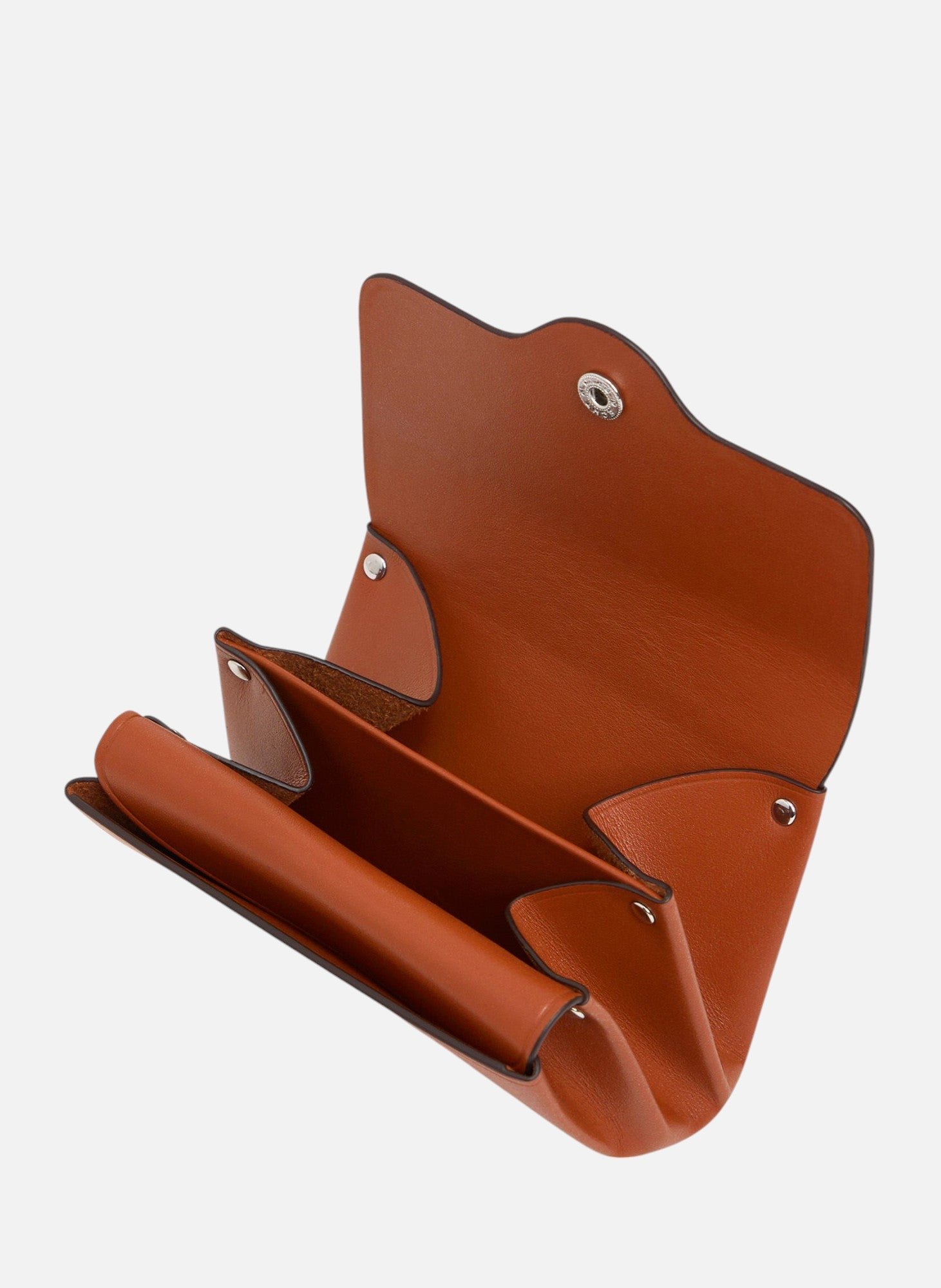 Porte monnaie sans couture en cuir lisse LE TANNEUR Marron