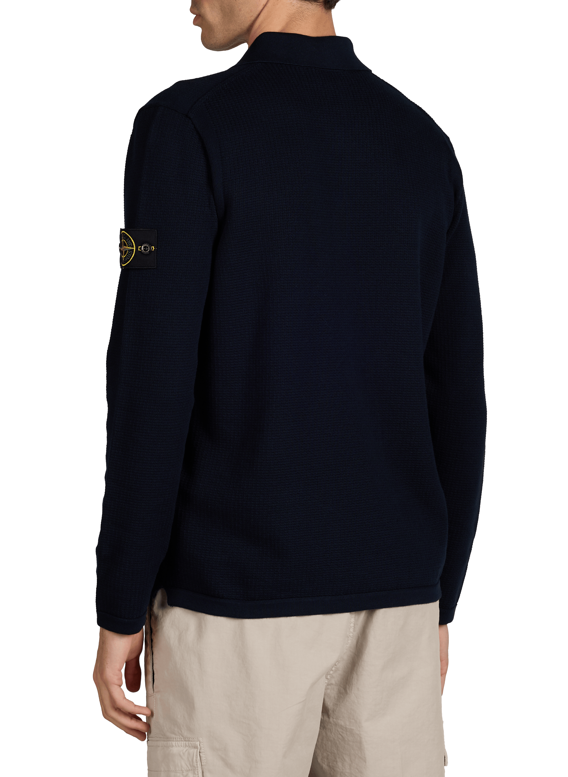 Polo manches longues en coton STONE ISLAND Bleu