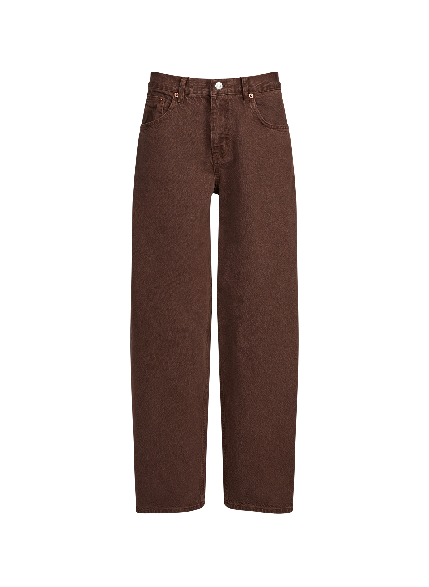 Jean baggy en coton TOPSHOP Marron