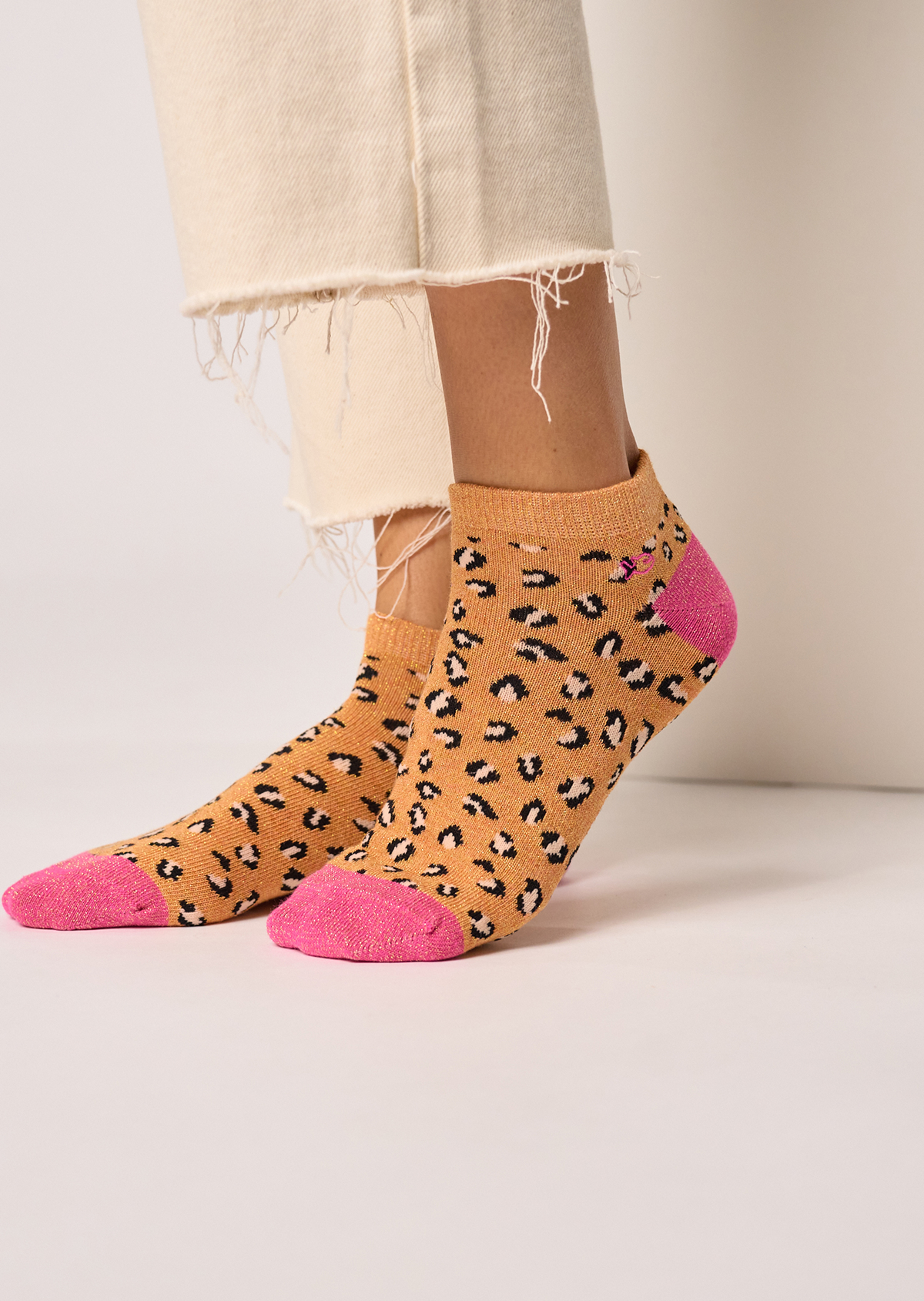 Socquettes en coton peigné leopard BILLYBELT Orange