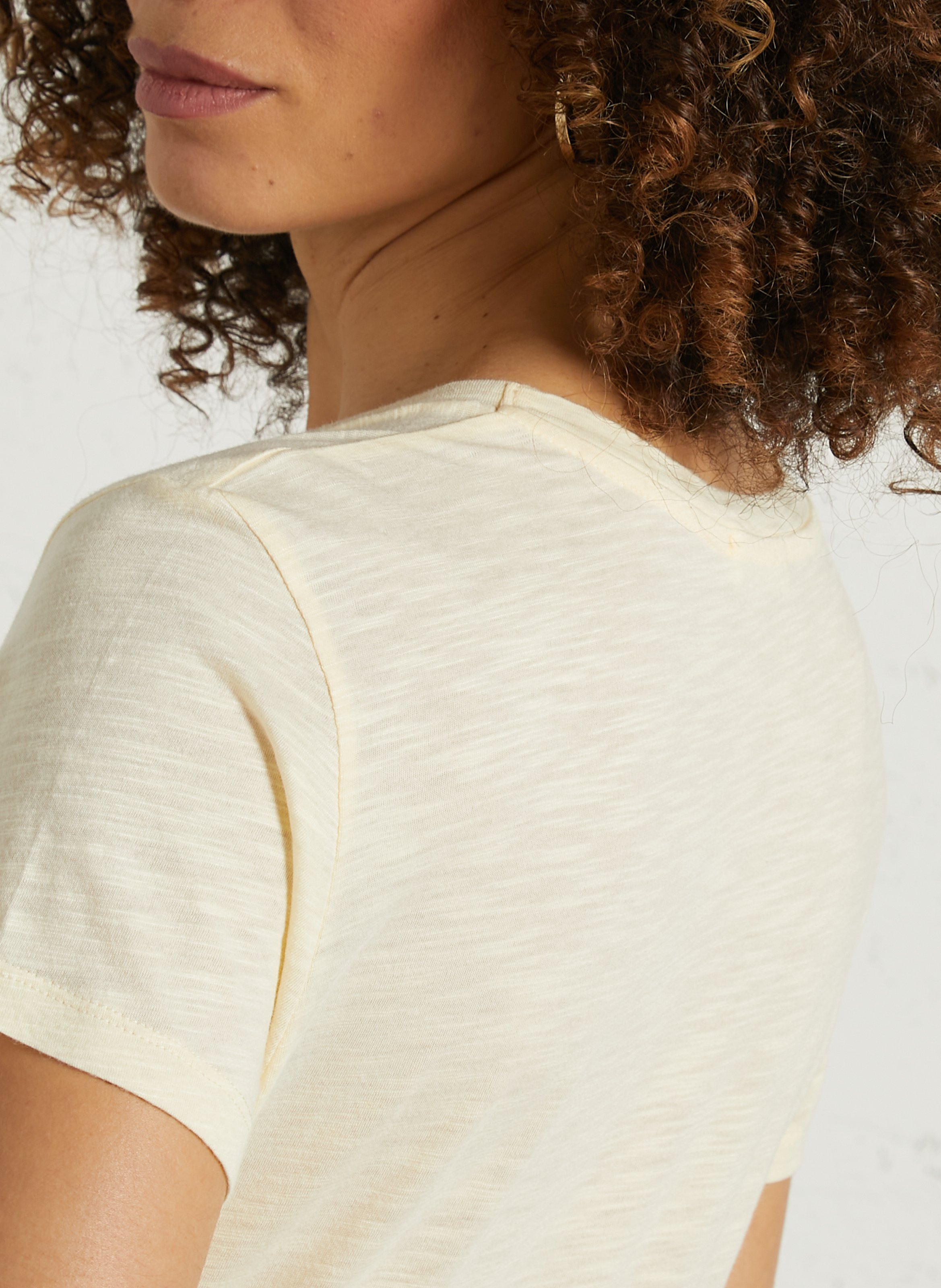 Tee-shirt col rond en coton mélangé jacksonville AMERICAN VINTAGE Jaune