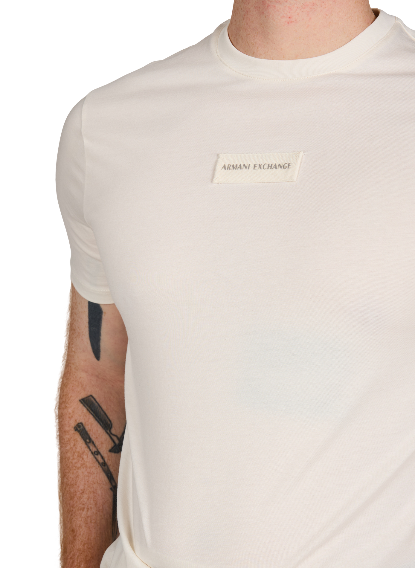 Cotton round-neck T-shirt ARMANI EXCHANGE Beige