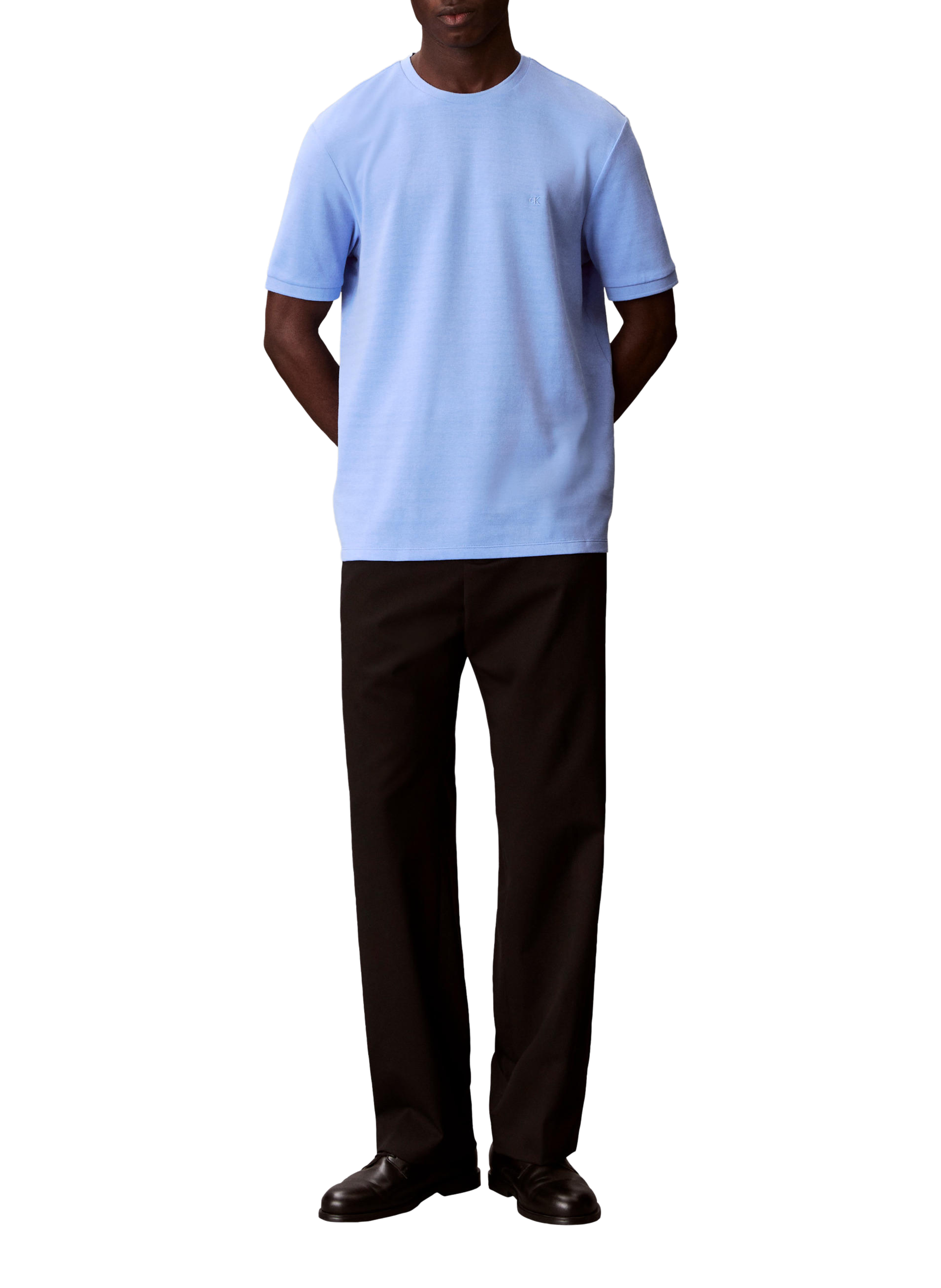 T-shirt manches courtes en coton mélangé CALVIN KLEIN Bleu