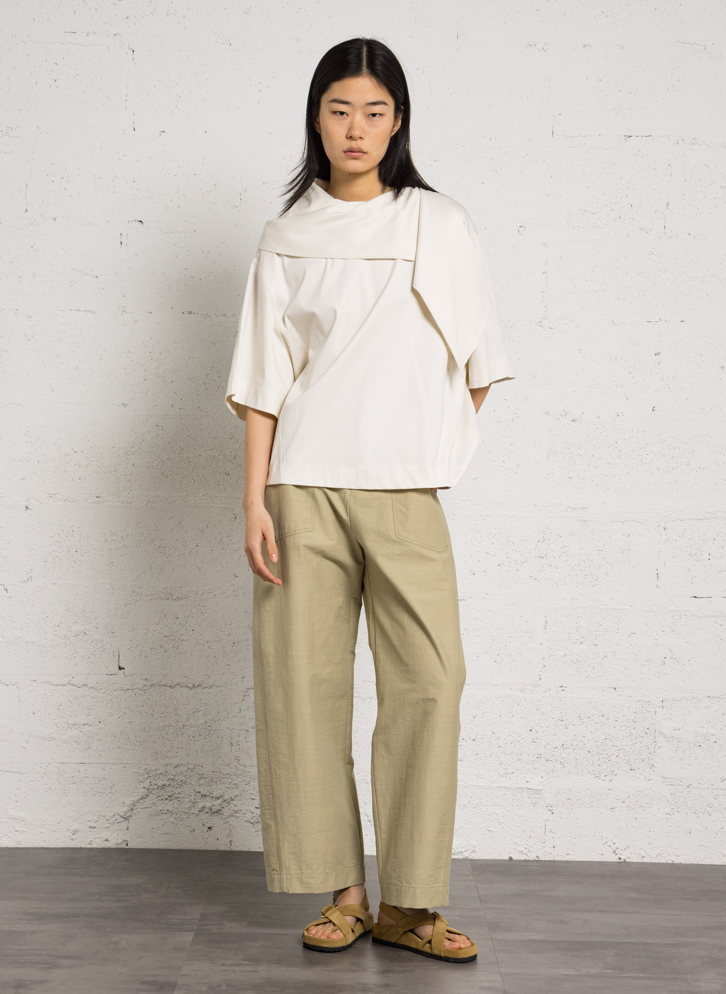 Top col rond en coton bio helena SOEUR Blanc