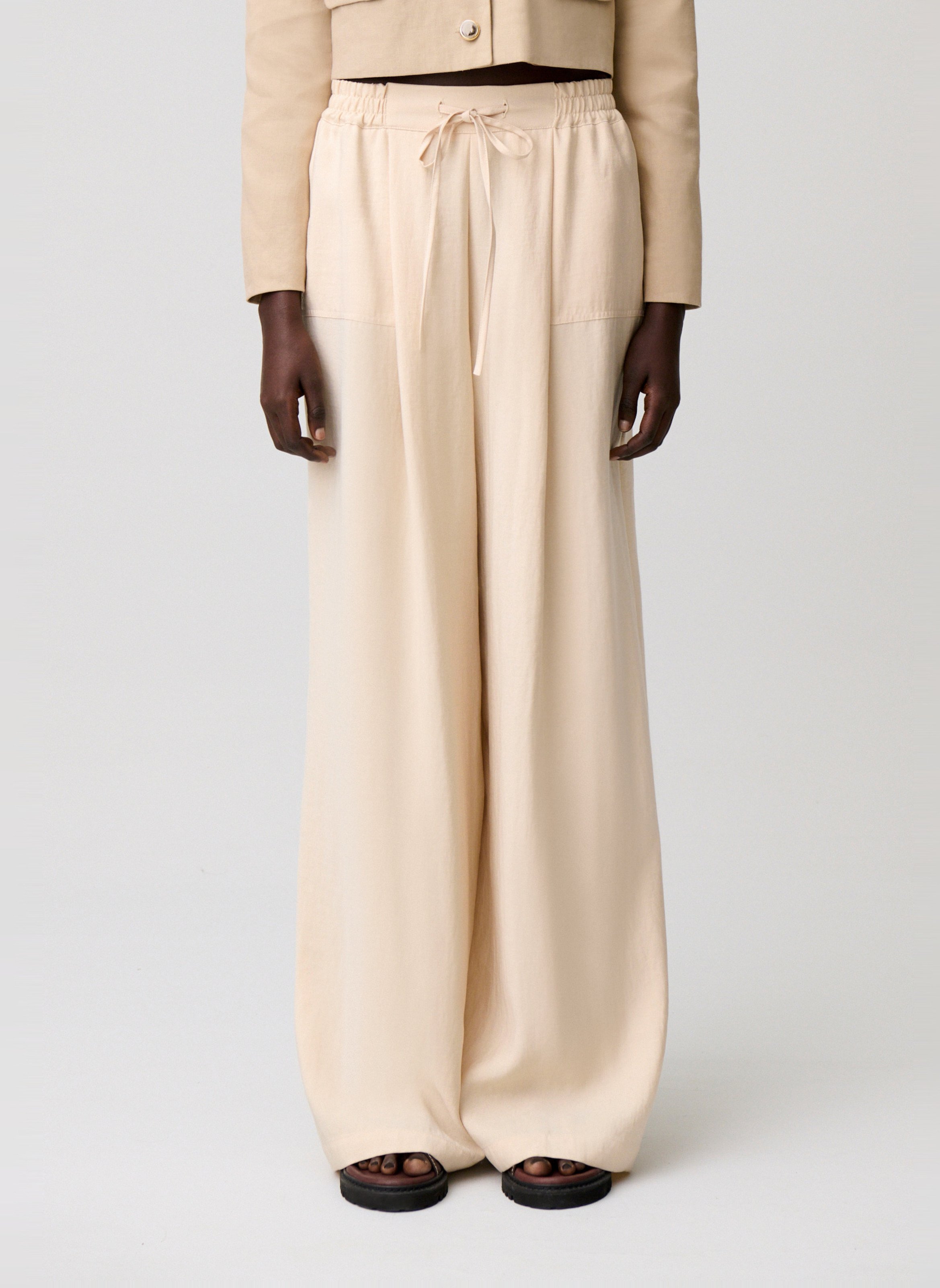 Pantalon large CLAUDIE PIERLOT Beige