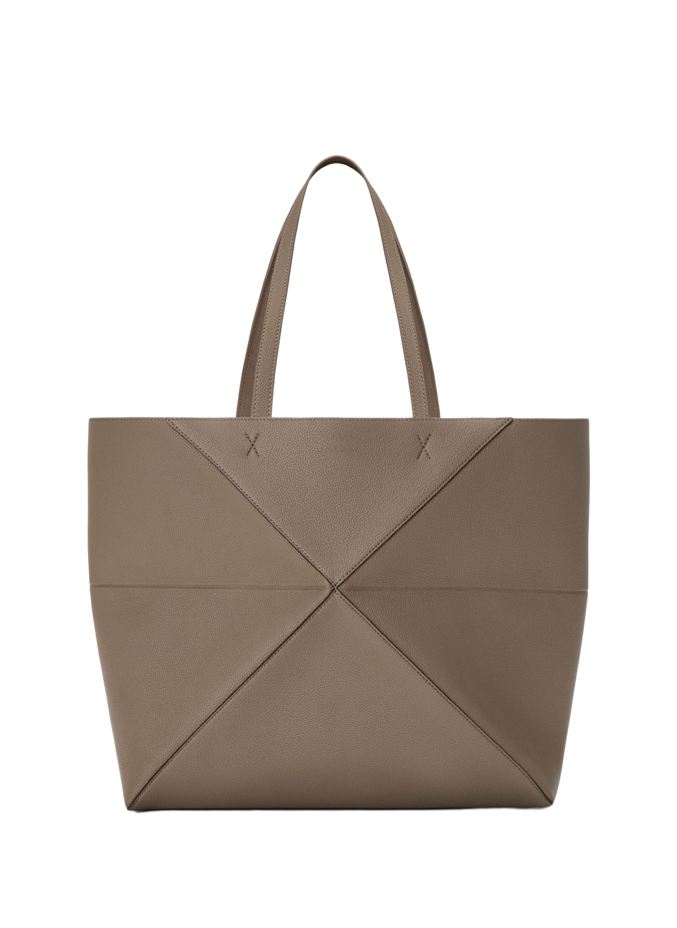 Grand Puzzle Fold tote horizontal en cuir de veau grainé souple LOEWE Beige