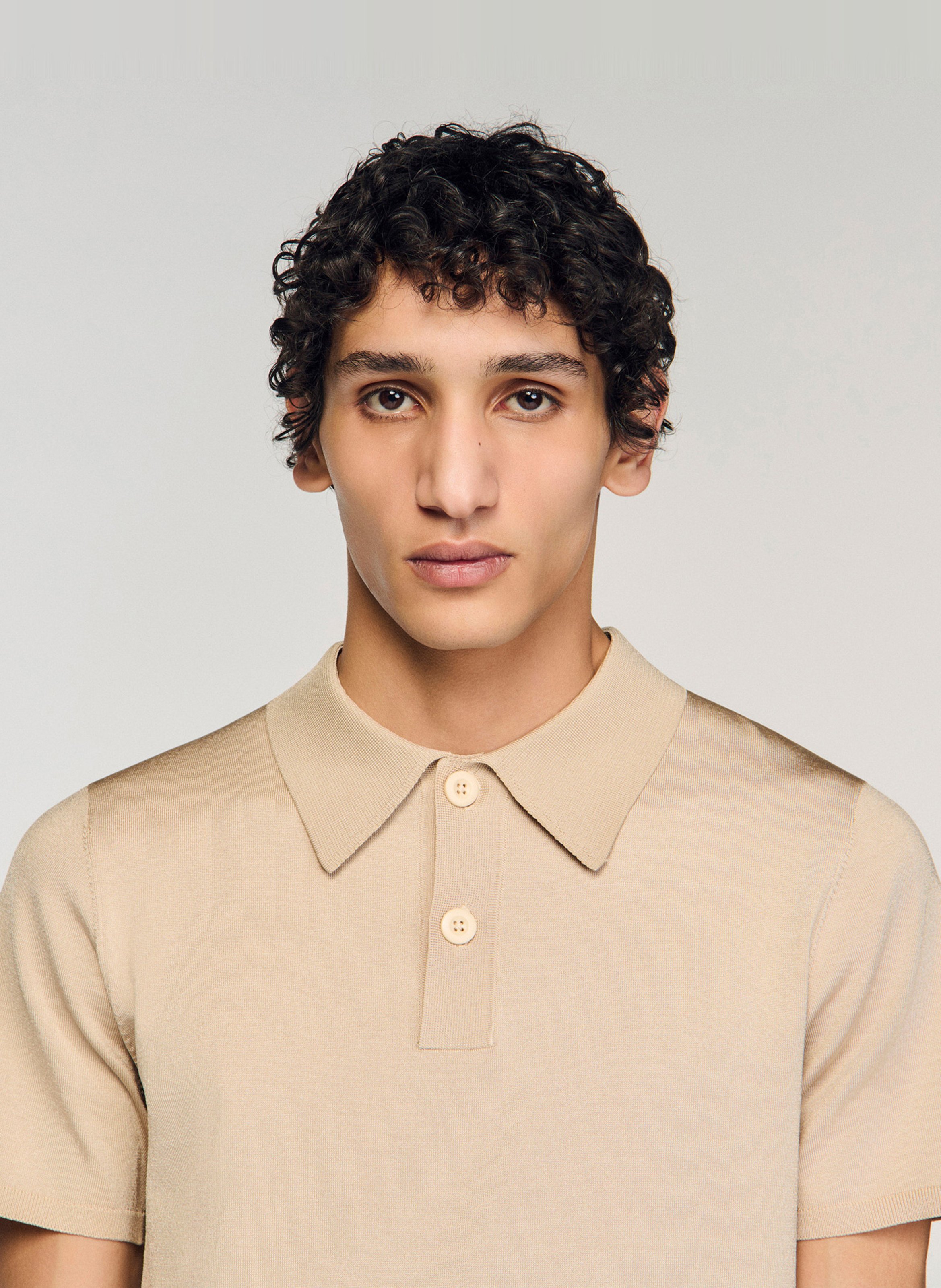 Polo regular fit SANDRO Blanc